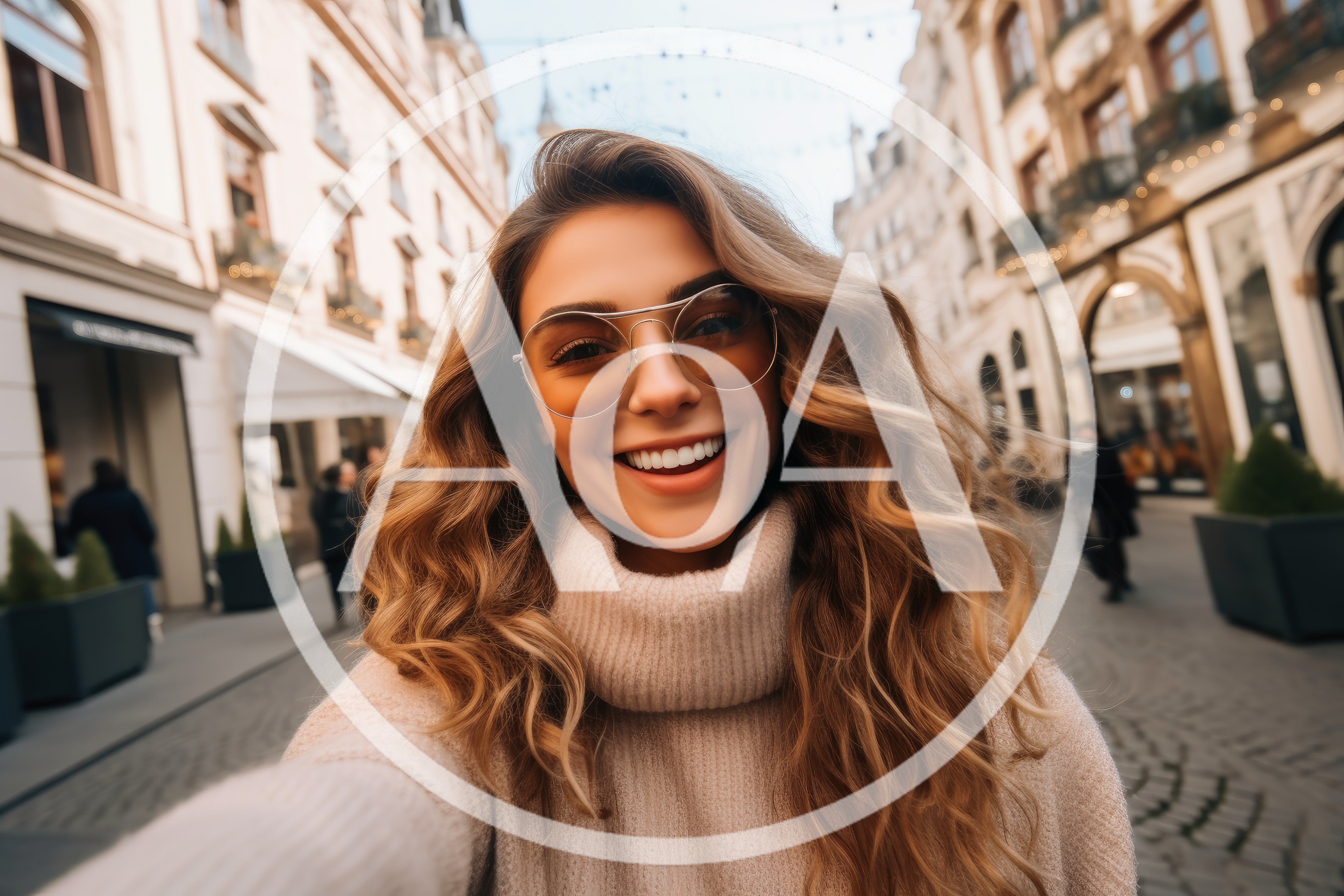 Young Woman Taking A Selfie In A European City