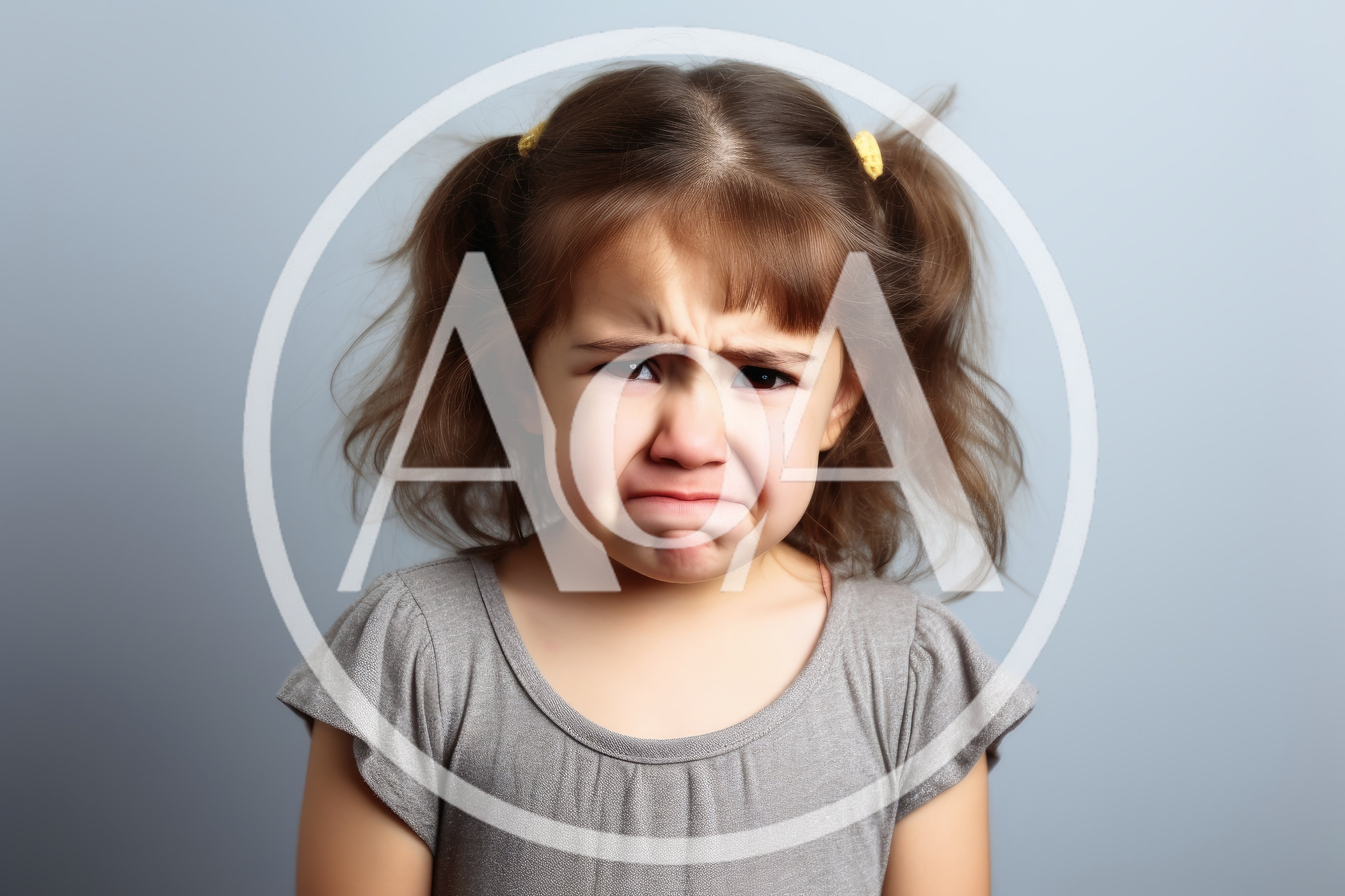 Portrait Of A Sad Little Girl Crying