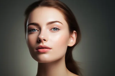 Portrait Of A Young Woman With Natural Makeup