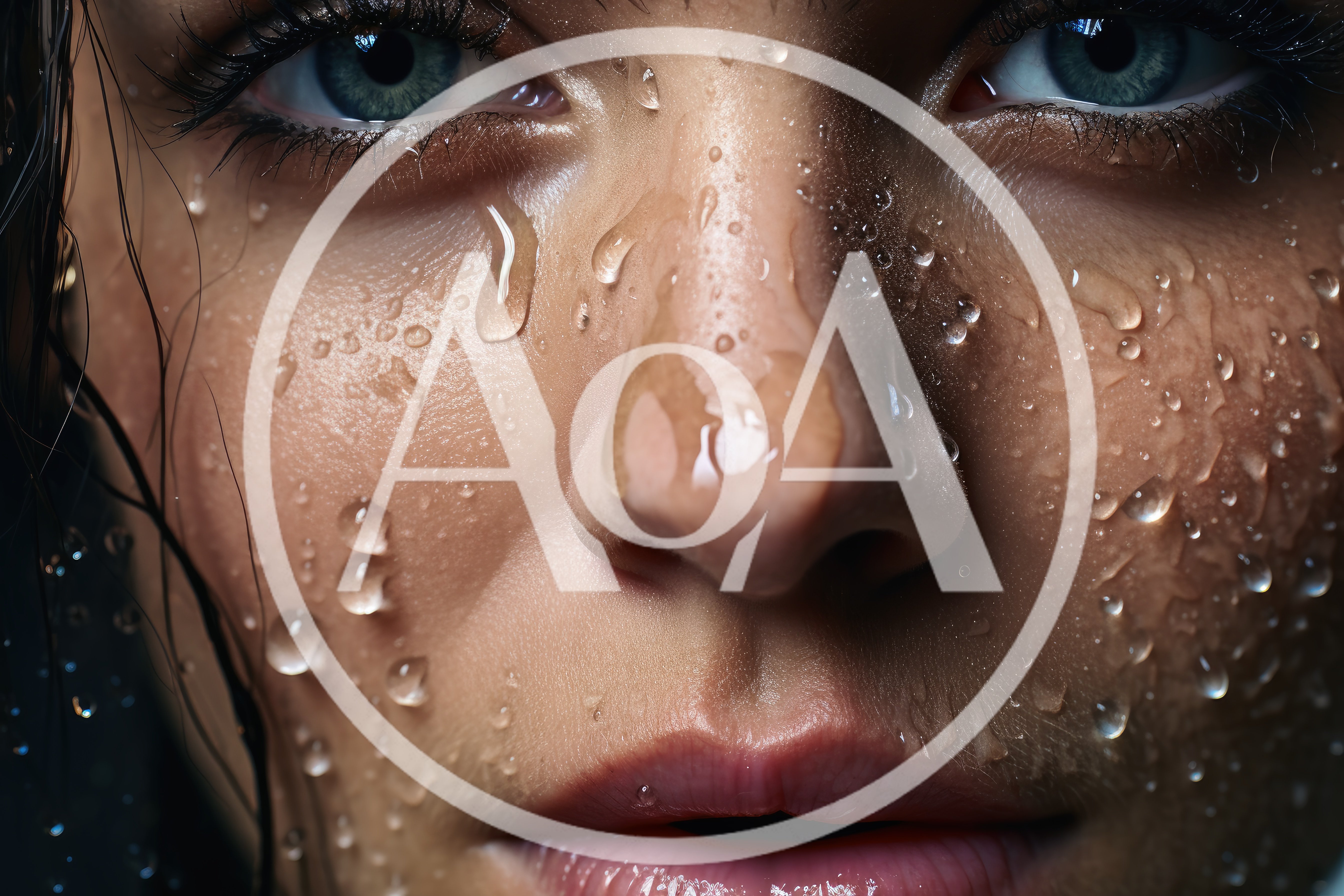 Close Up Portrait Of A Woman With Wet Skin
