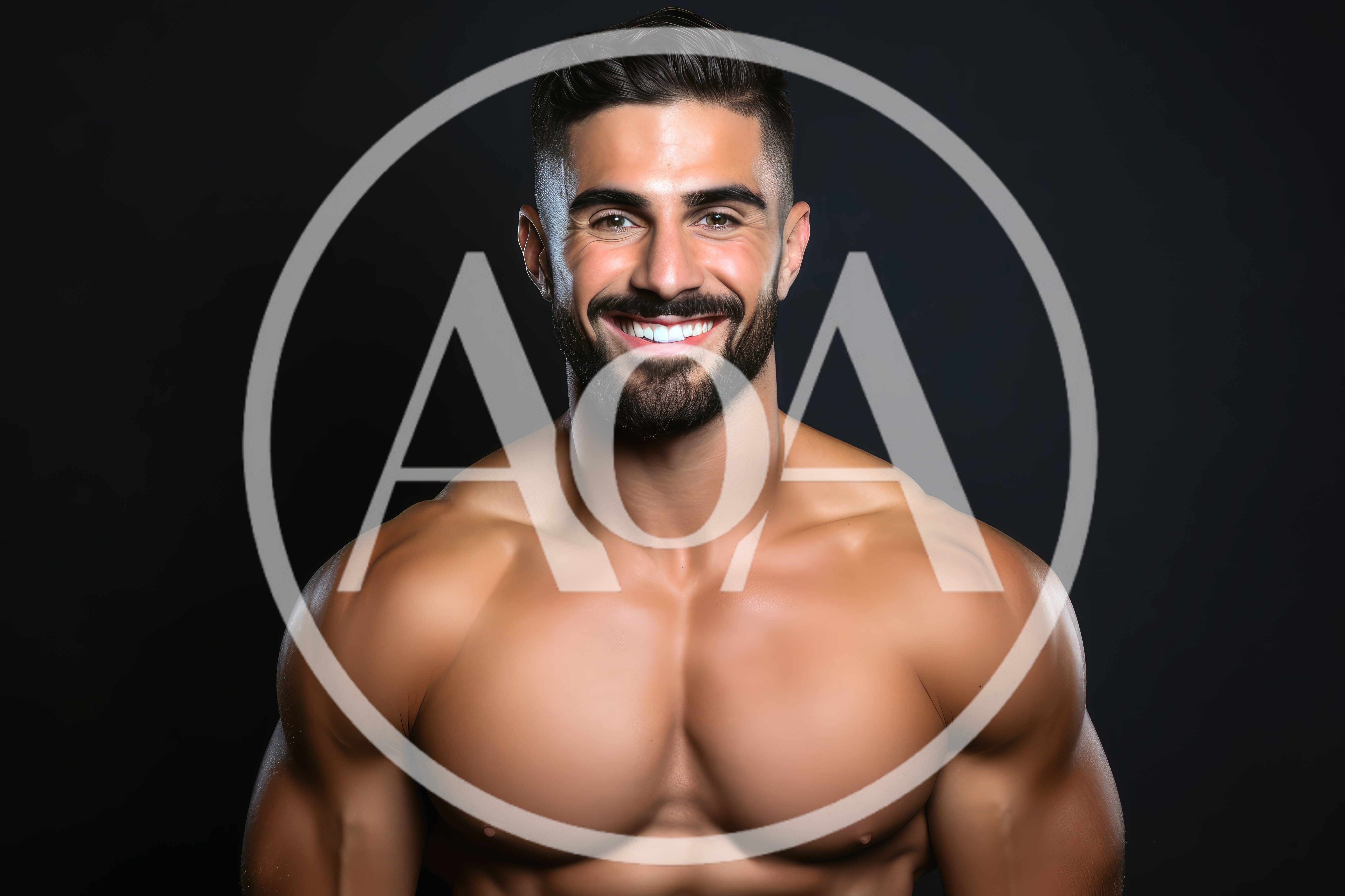 Portrait Of A Muscular Man With A Radiant Smile