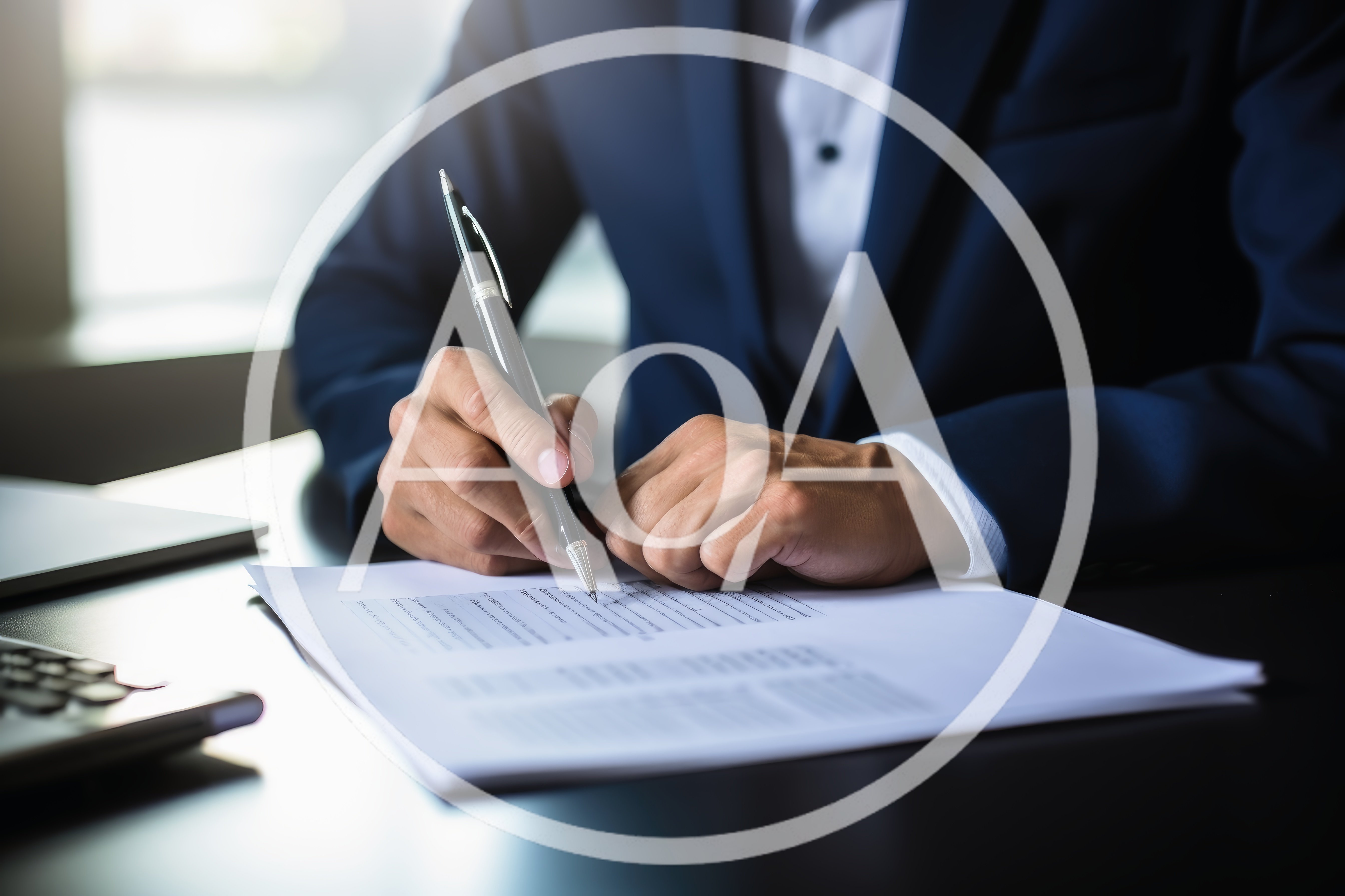 Businessman Signing Important Documents At Office Desk