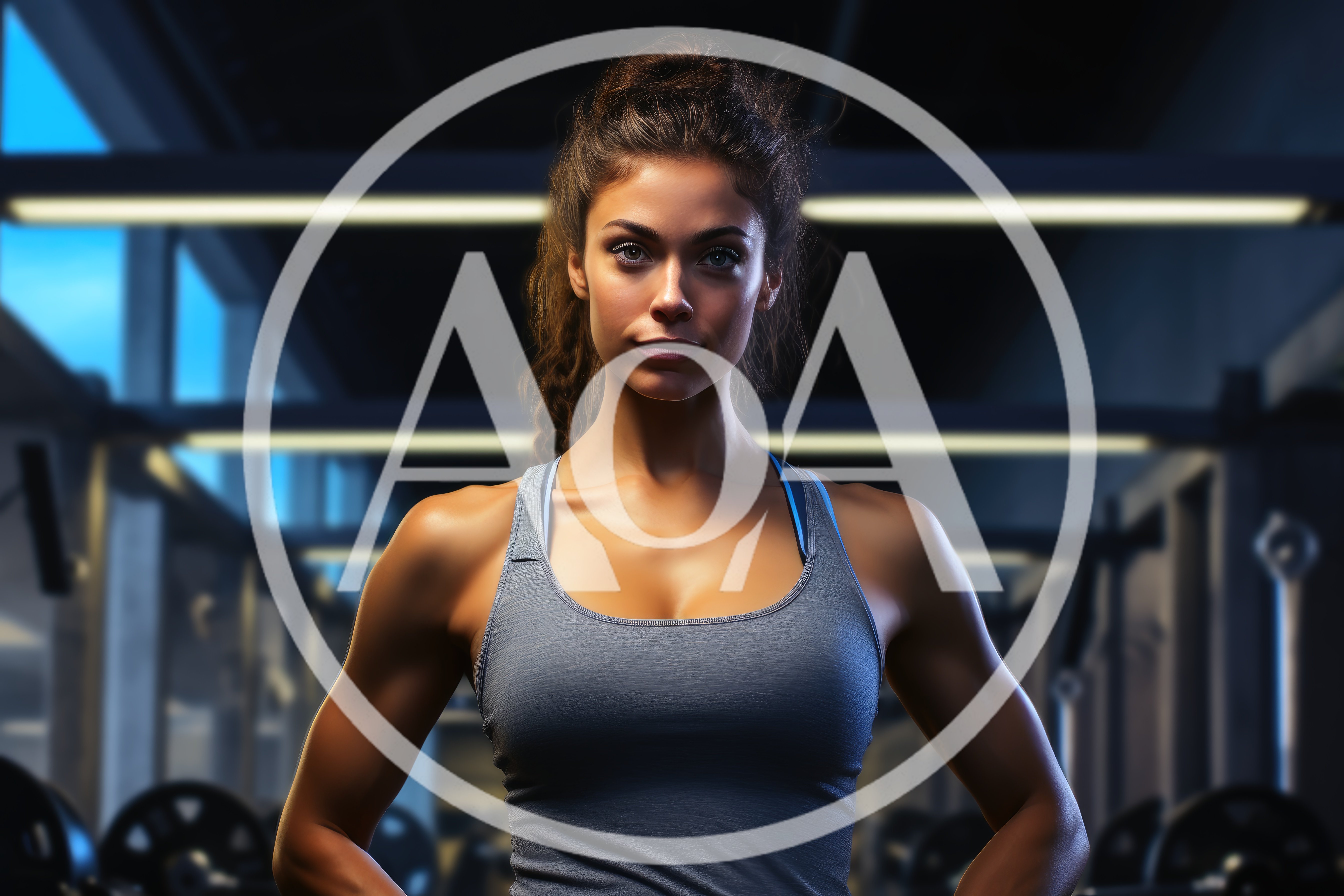 Fit Woman Standing Confidently In A Modern Gym