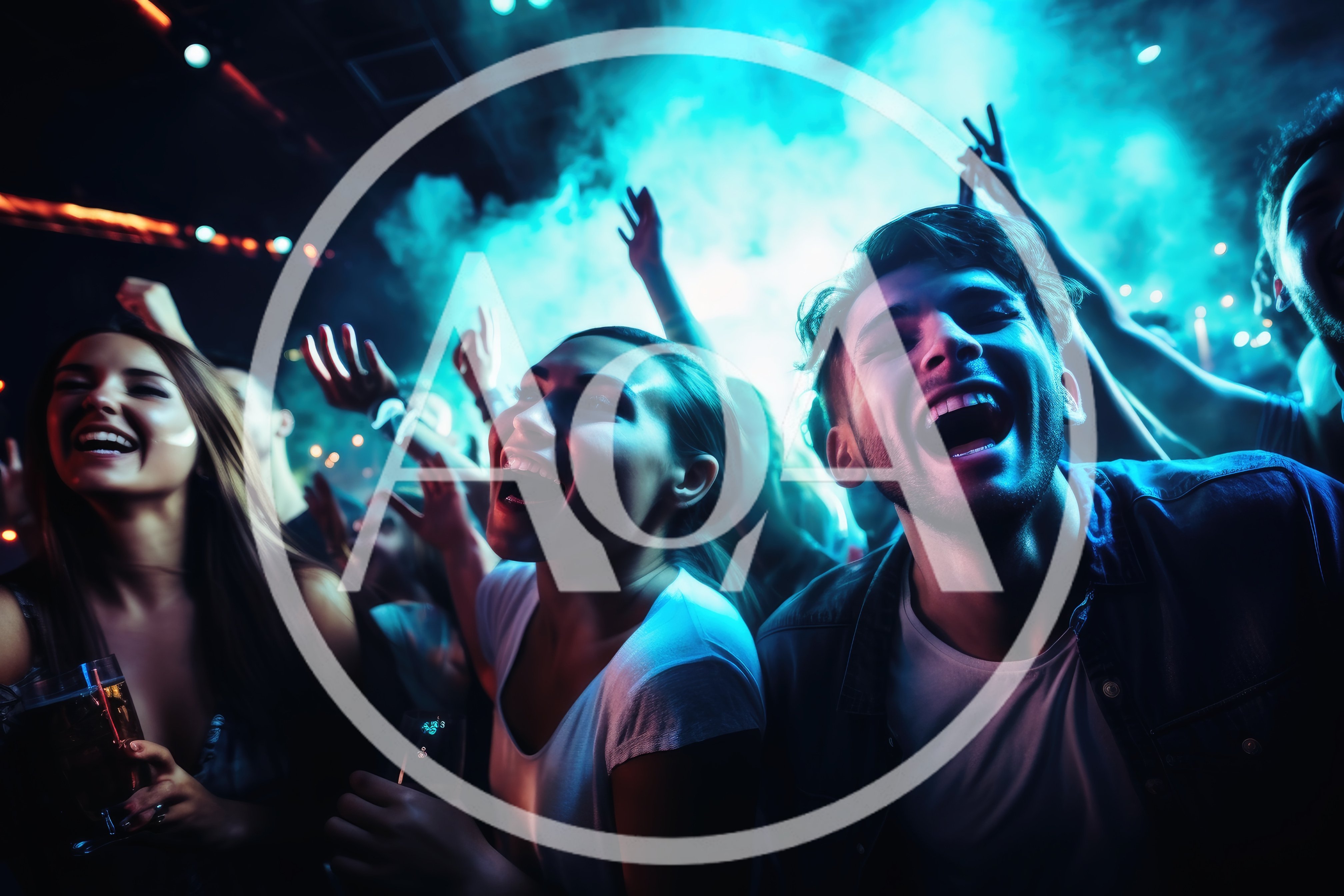 Young People Dancing and Celebrating at Nightclub