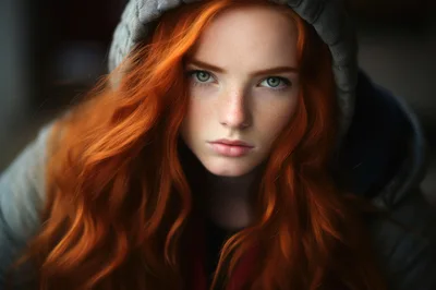Portrait Of A Young Woman With Red Hair