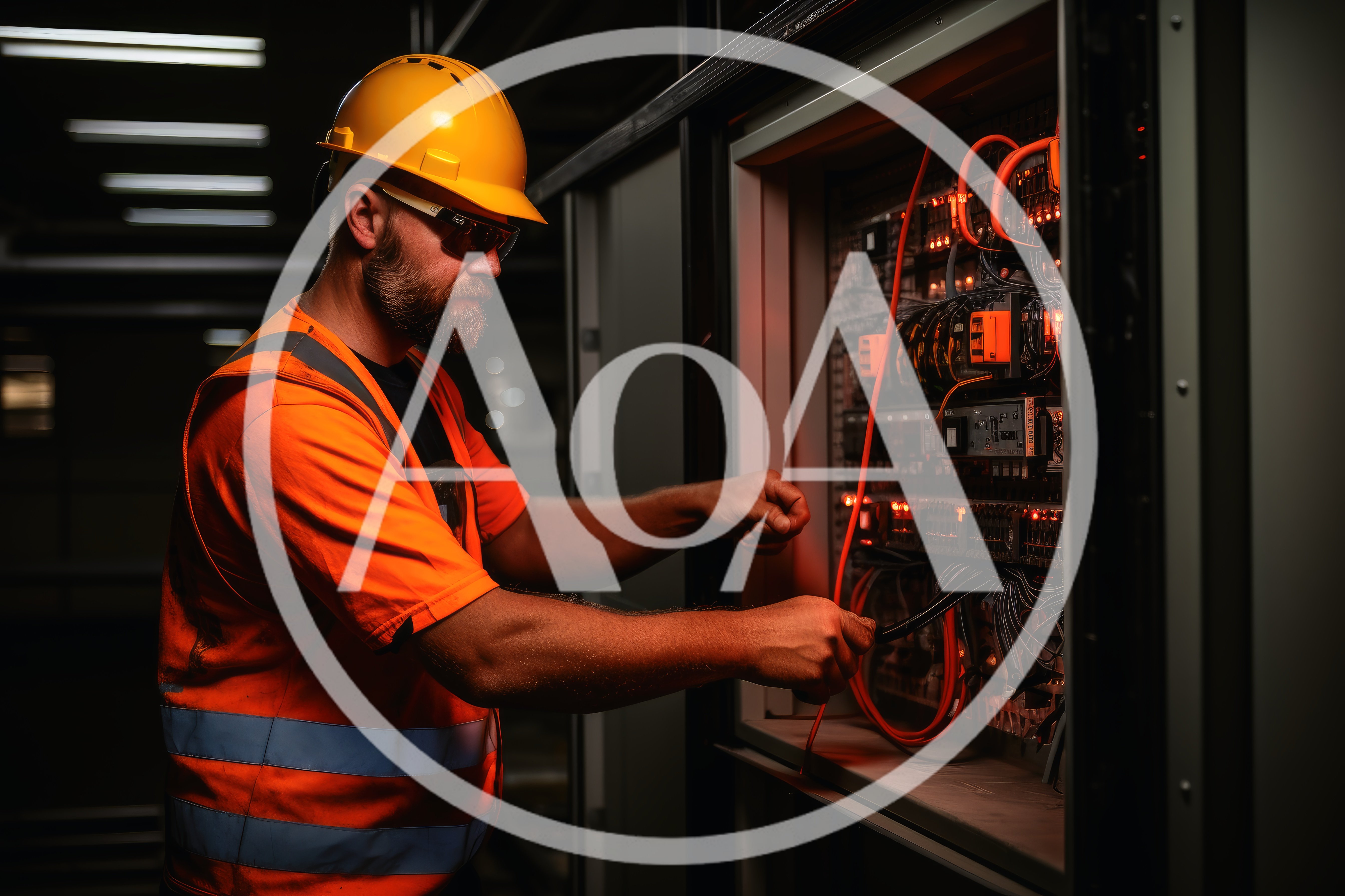 Electrician Working On Industrial Electrical Control Panel