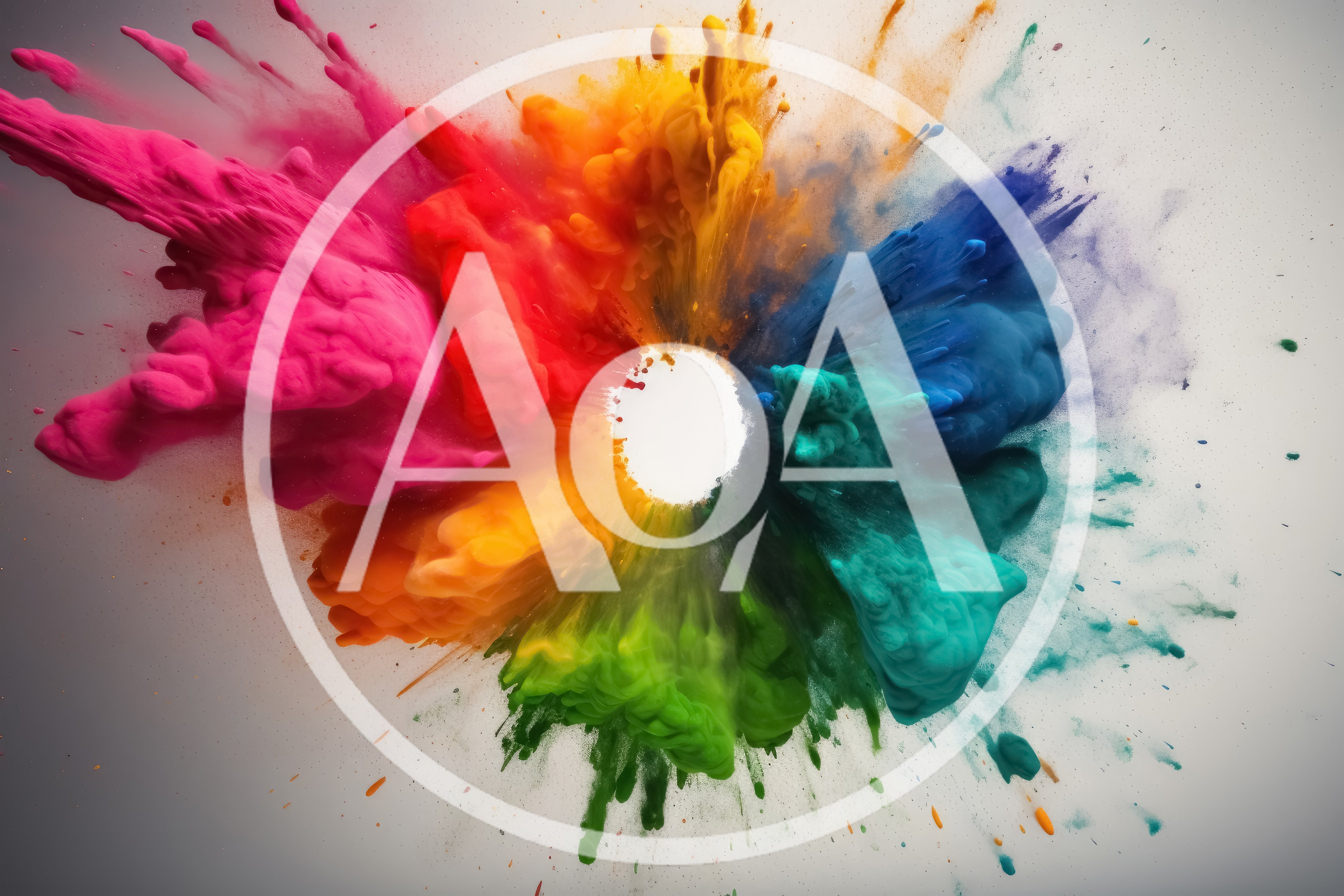 Vibrant Multi-Colored Powder Explosion In Circular Formation