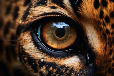 Extreme Close Up Of A Leopard Eye