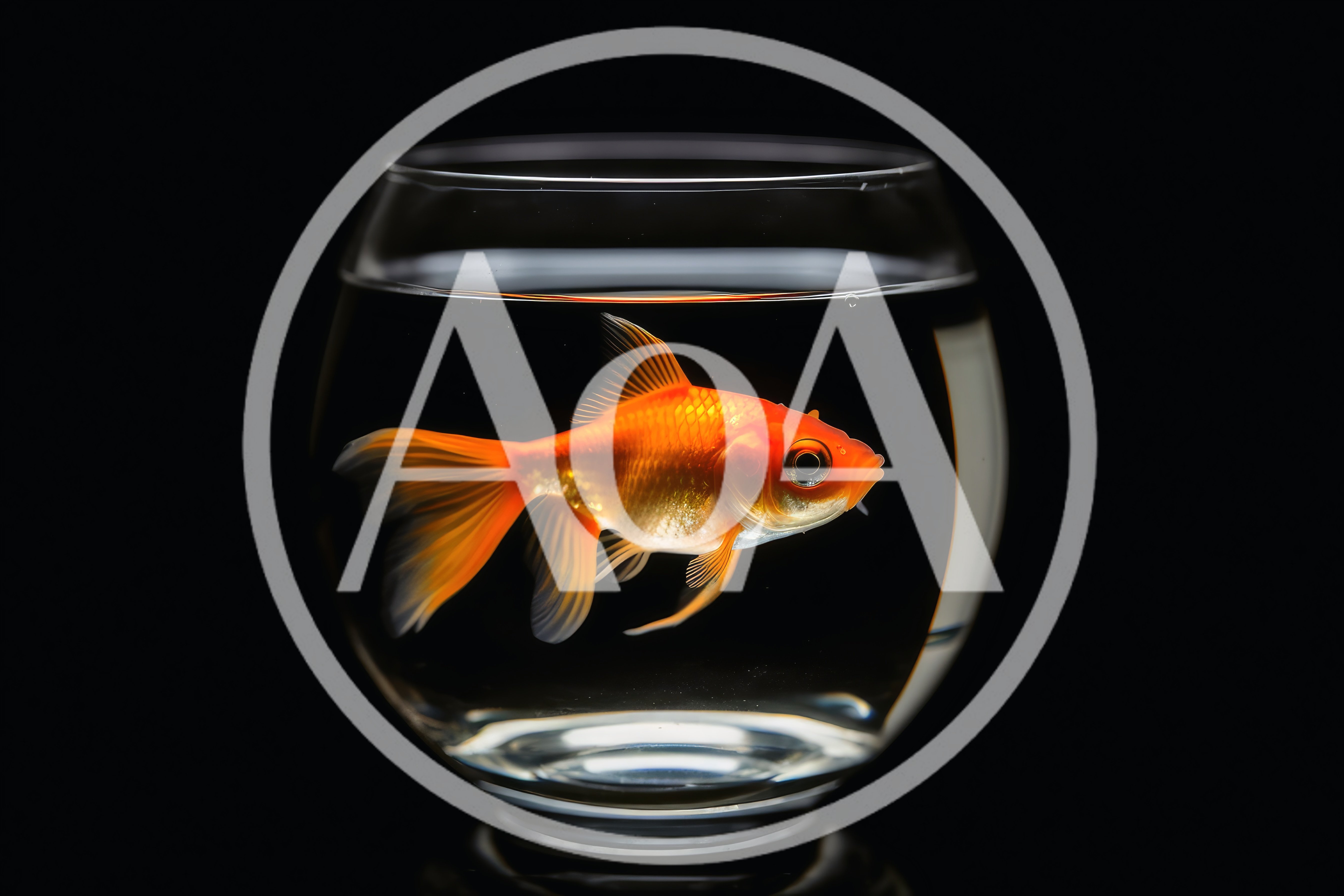 Goldfish Swimming Inside A Glass Bowl