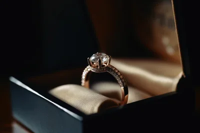 Rose Gold Diamond Engagement Ring in Luxury Box