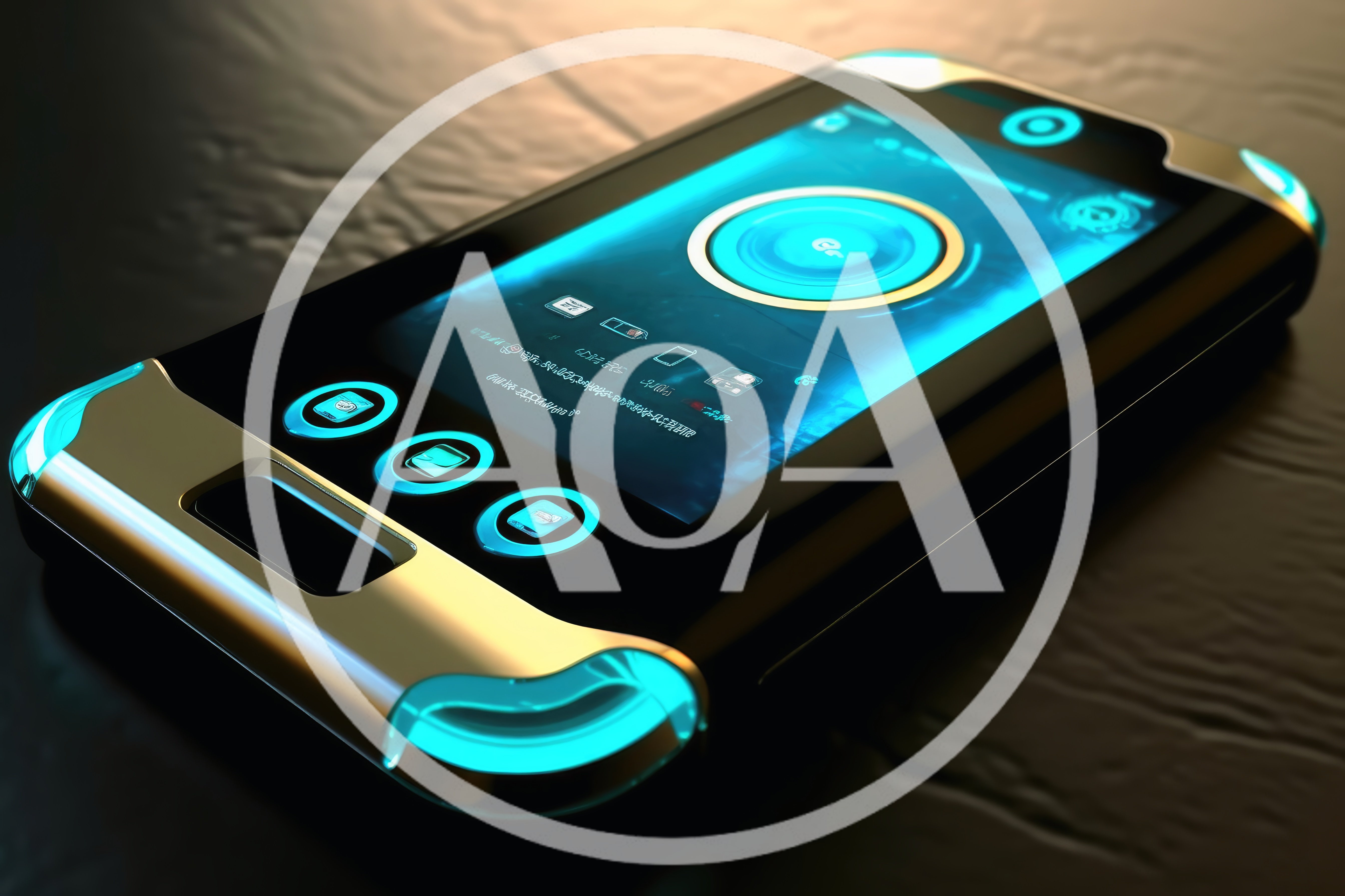 Futuristic Smartphone With Glowing Blue Holographic Interface