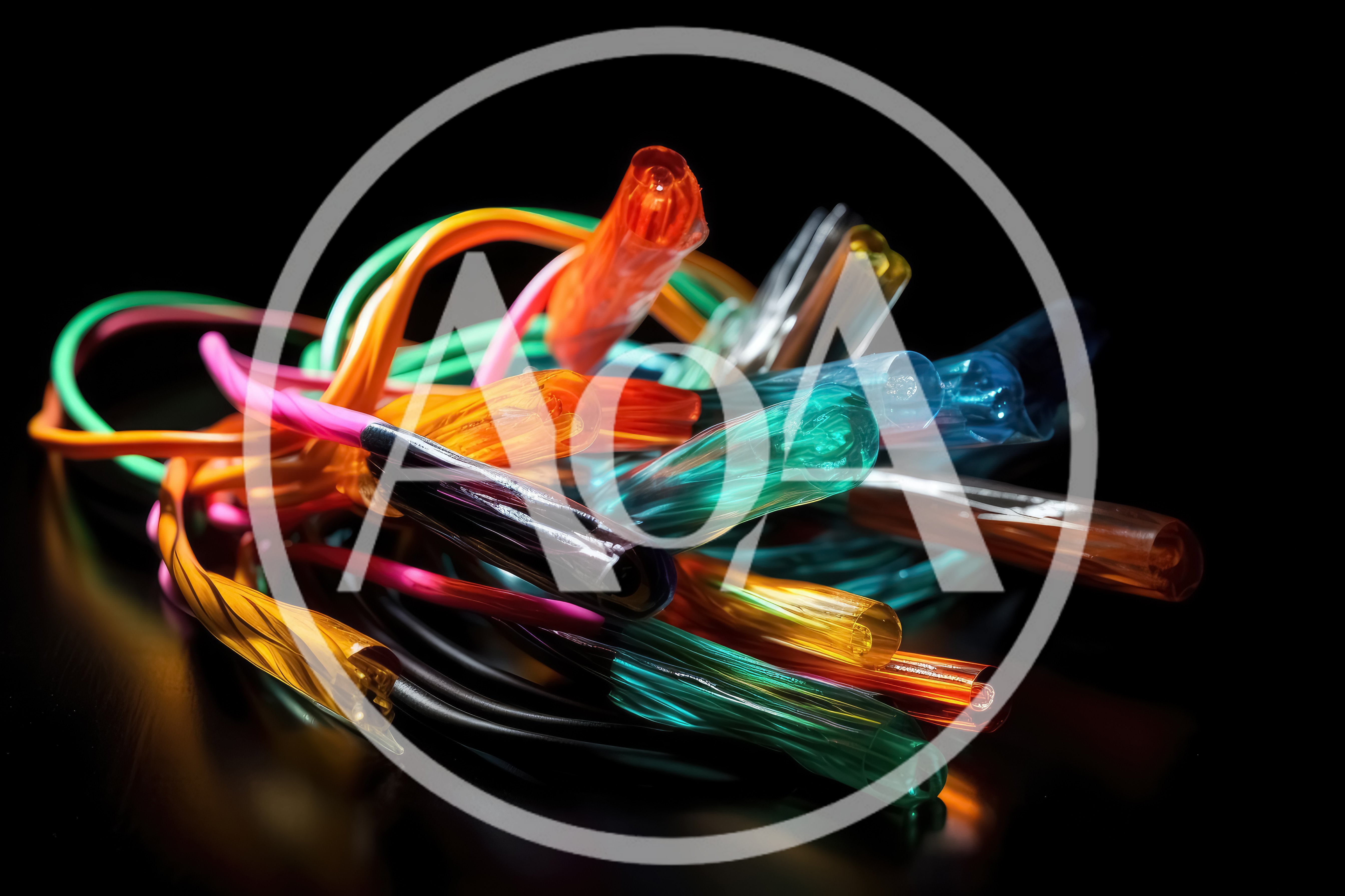 Colorful Translucent Plastic Tubing Bundled Together