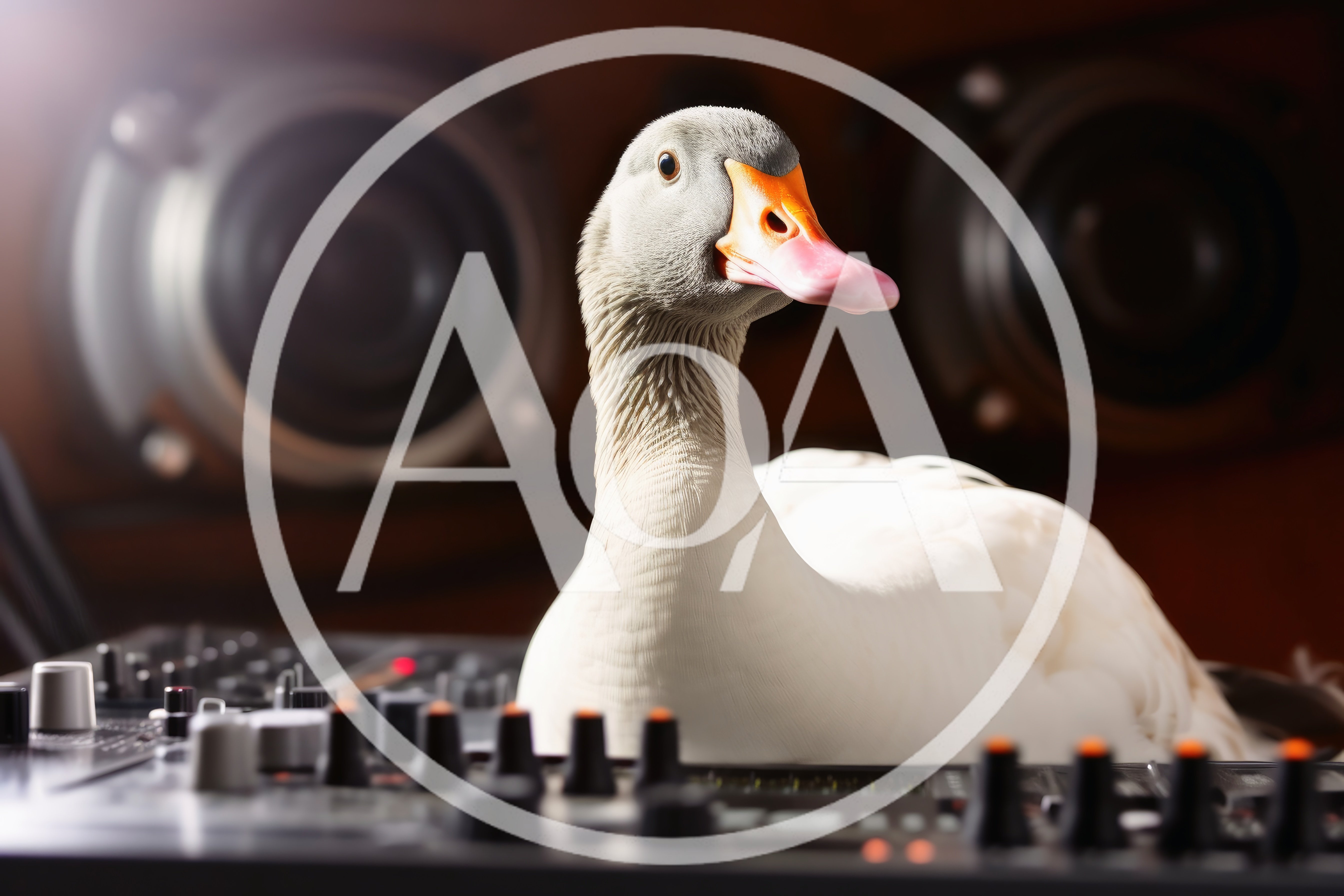 Goose DJ Performing On A Professional Audio Mixer