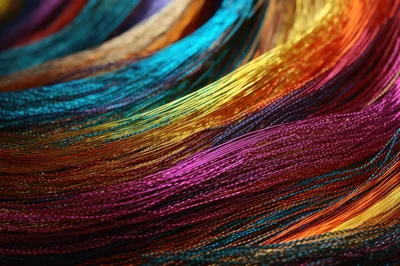 Abstract Macro View Of Colorful Metallic Wires