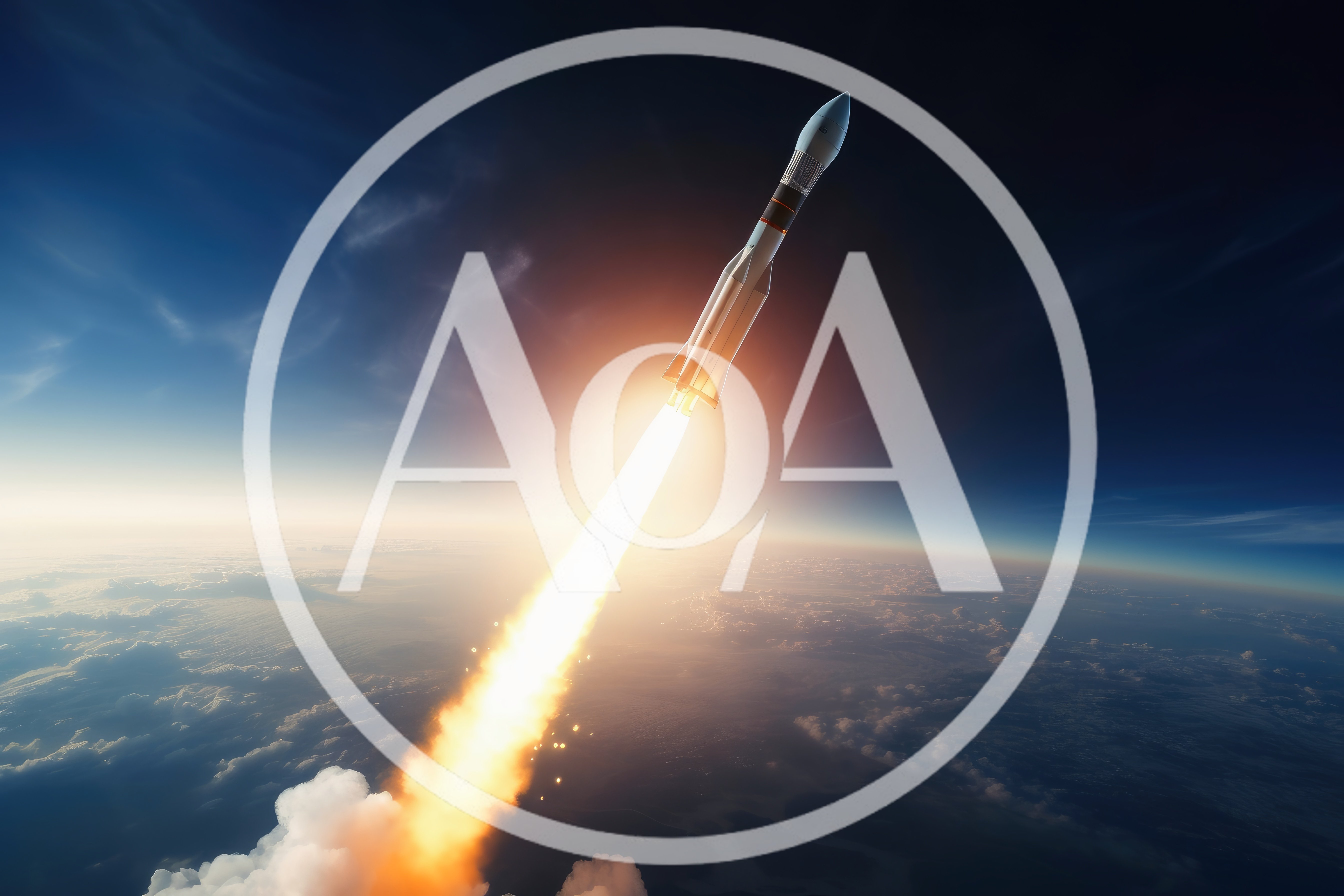 Space Rocket Launching Into Earth Orbit