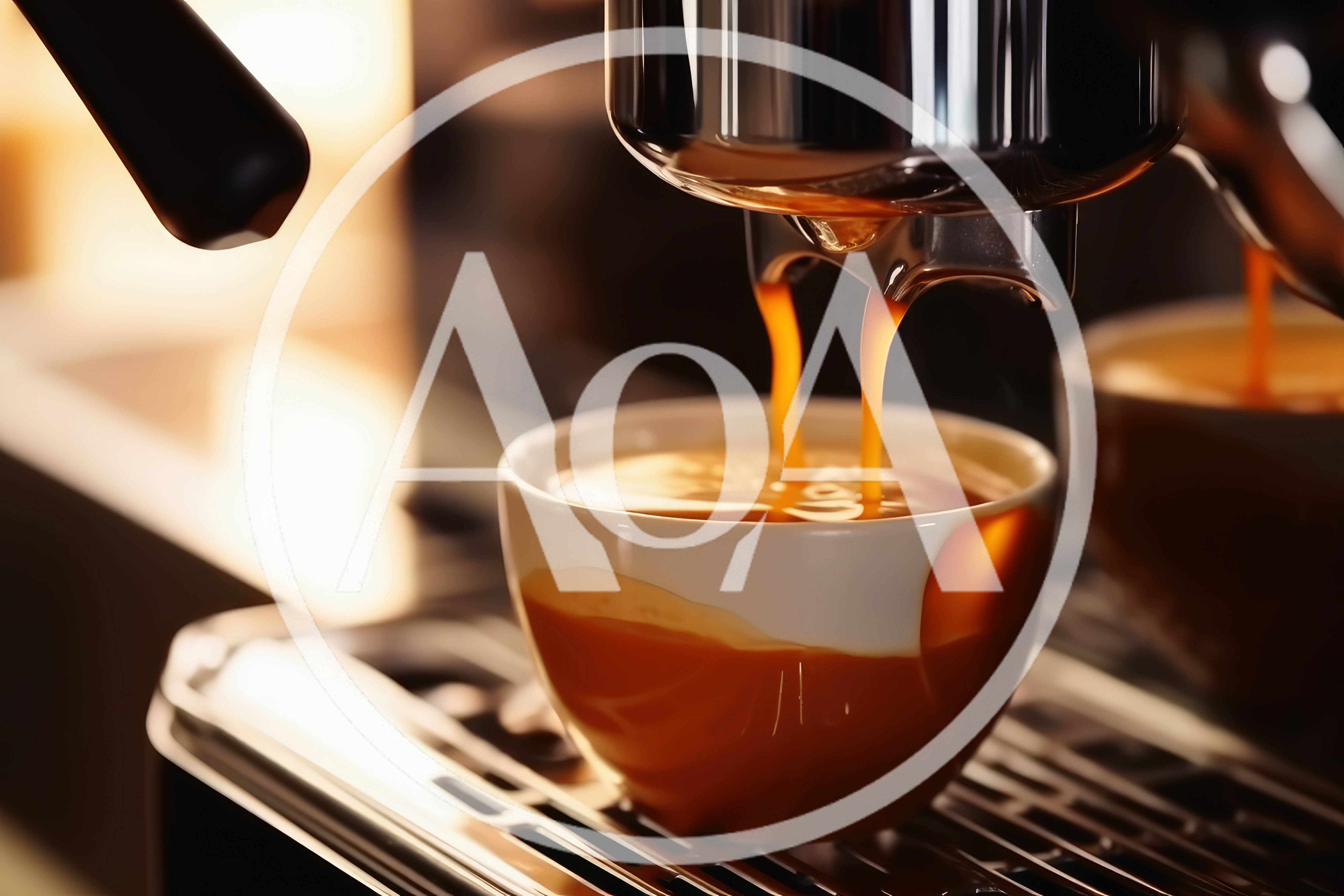 Espresso Coffee Extraction Into A Ceramic Cup