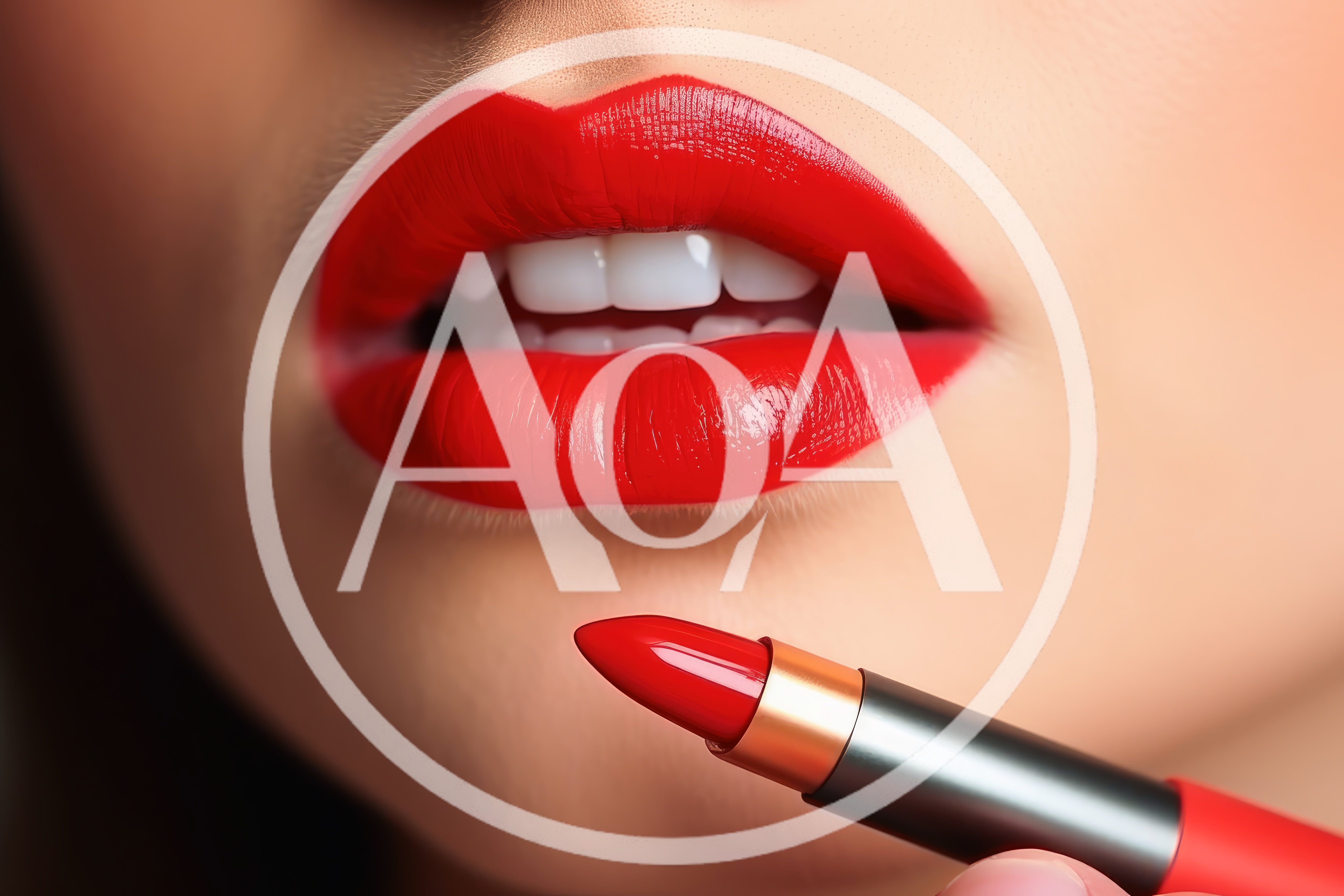 Close Up Of Woman Applying Vibrant Red Lipstick