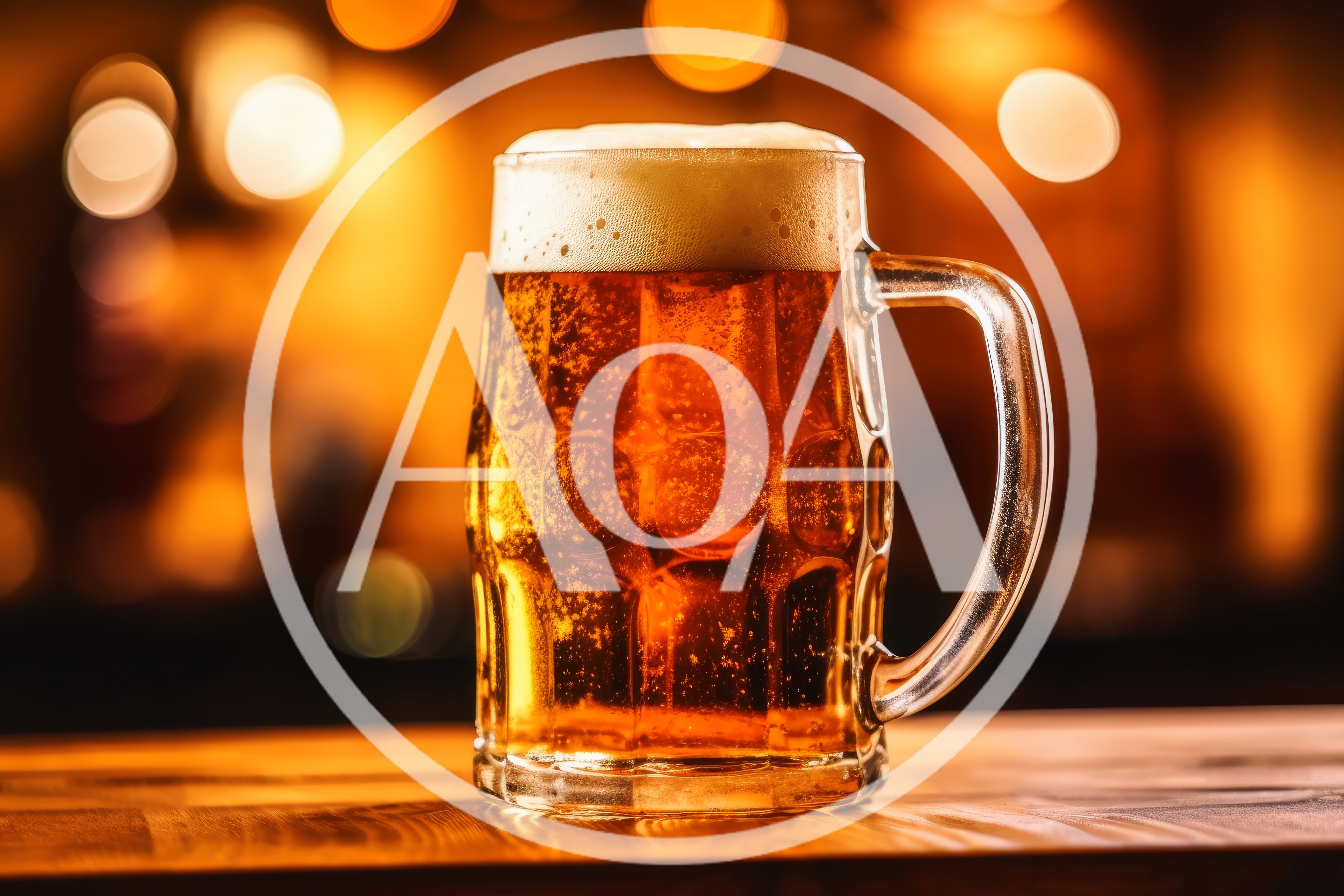 Cold Glass Mug Of Golden Beer On Wooden Bar
