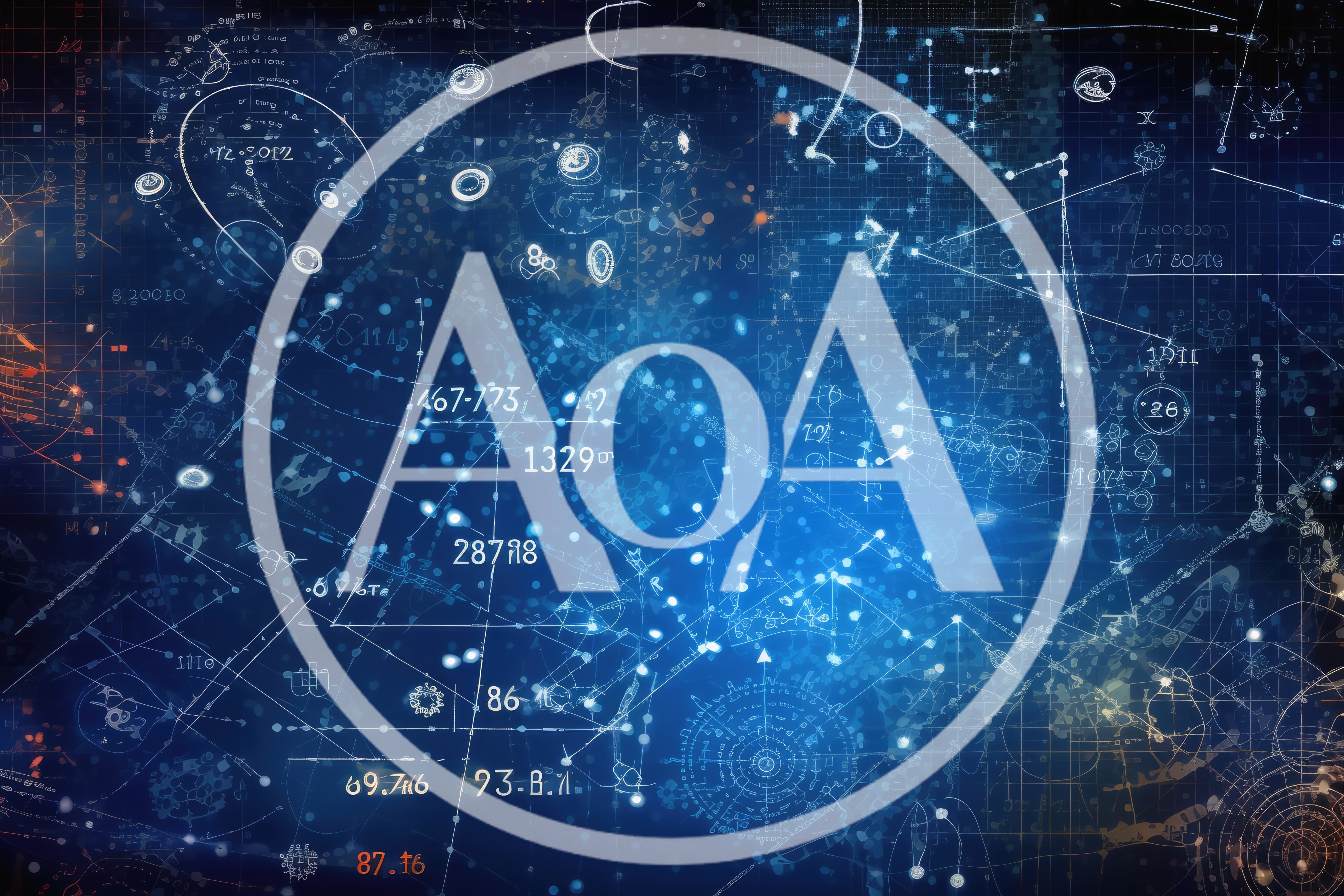 Abstract Digital Blueprint With Mathematical Formulas And Data