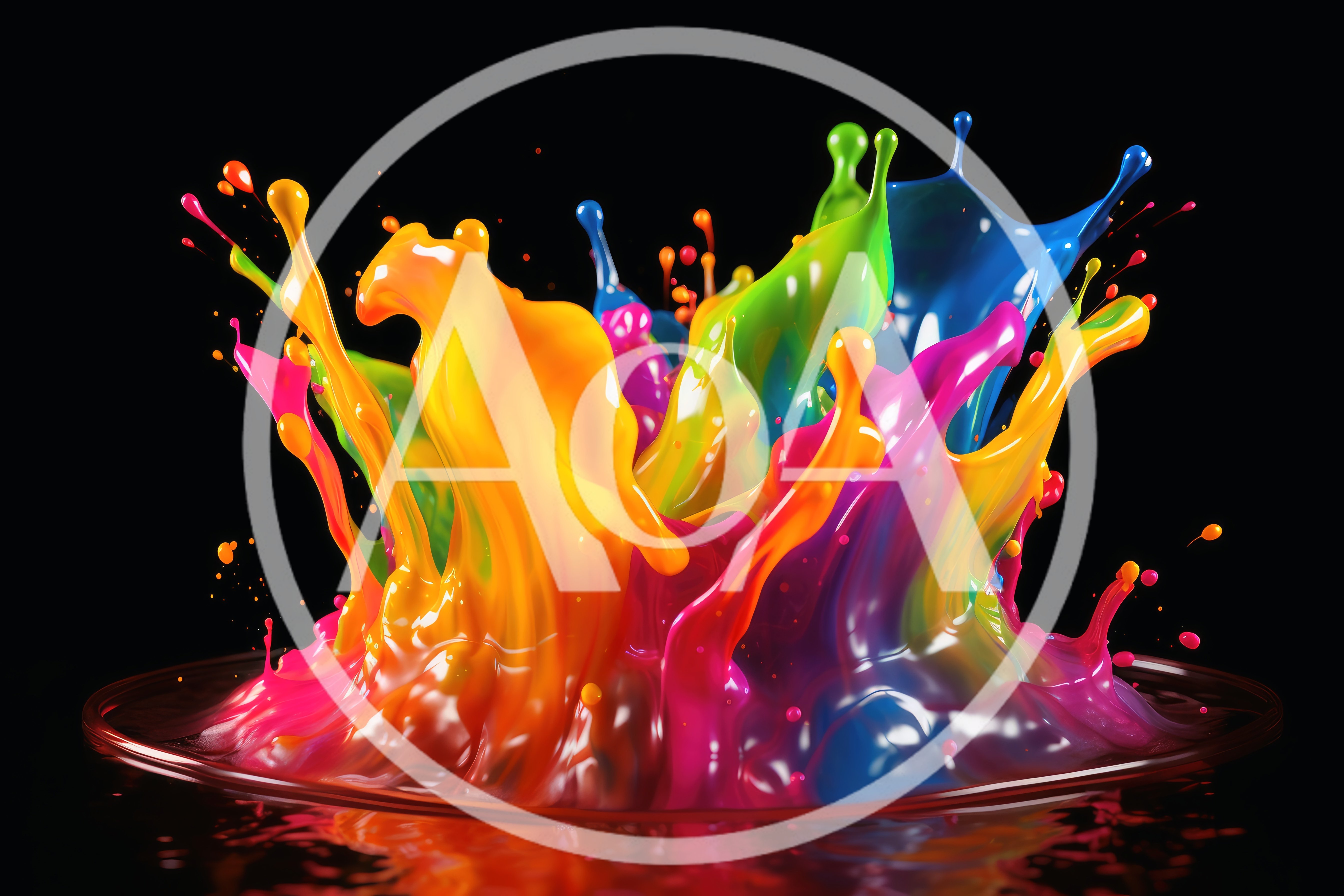 Vibrant Multi-Colored Paint Splash Explosion