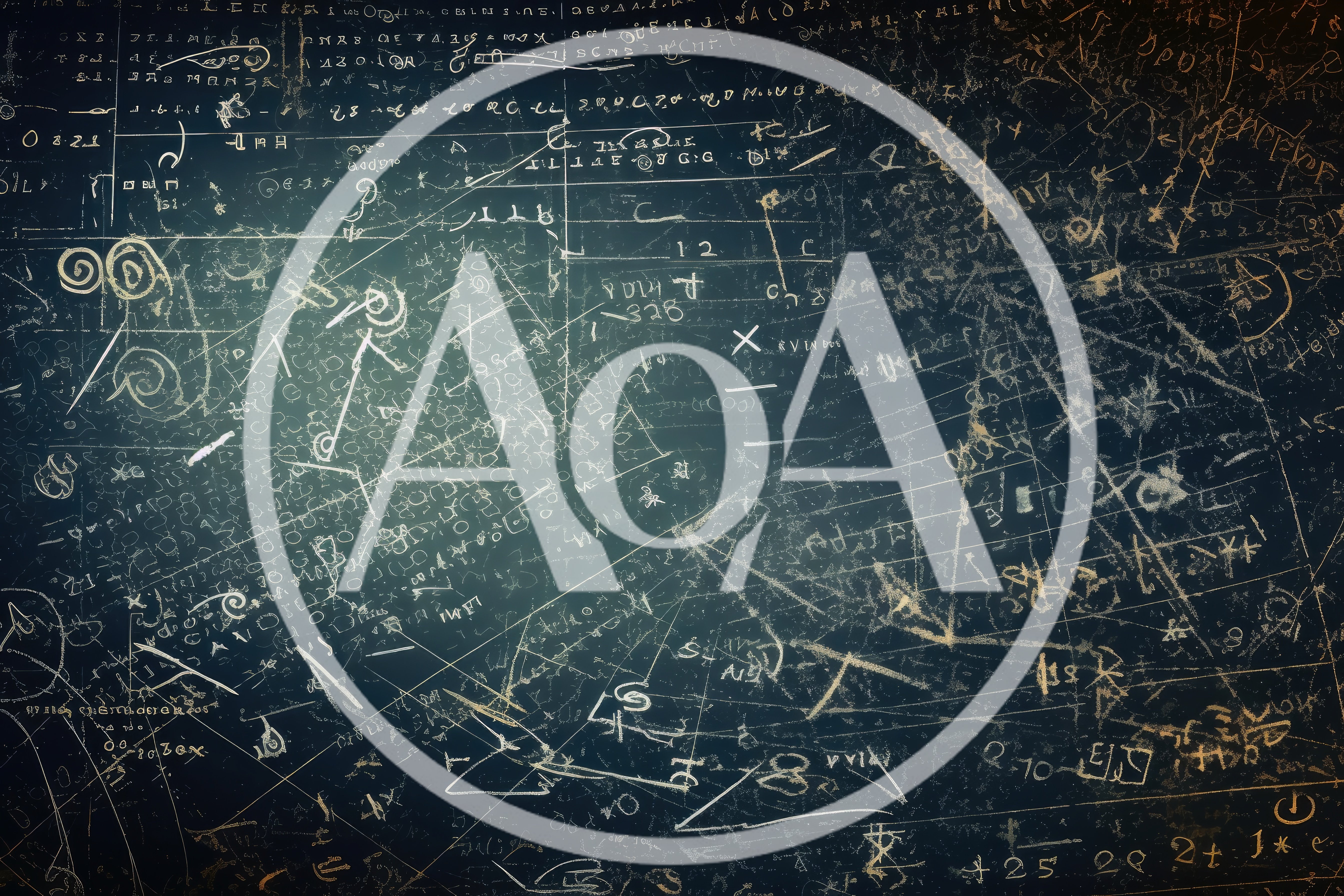 Abstract Chalkboard With Complex Mathematical Formulas And Symbols