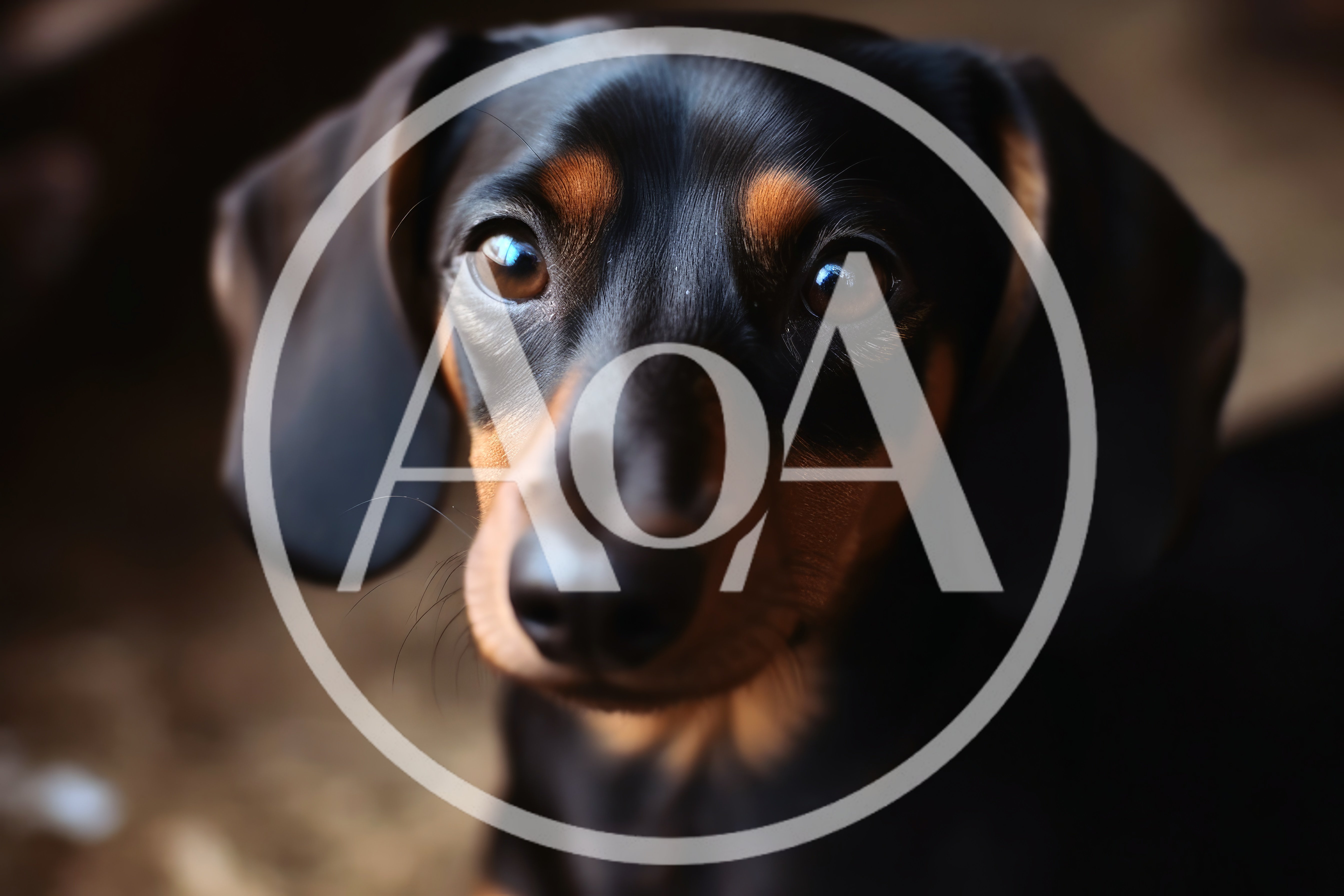 Close Up Portrait Of A Black And Tan Dachshund