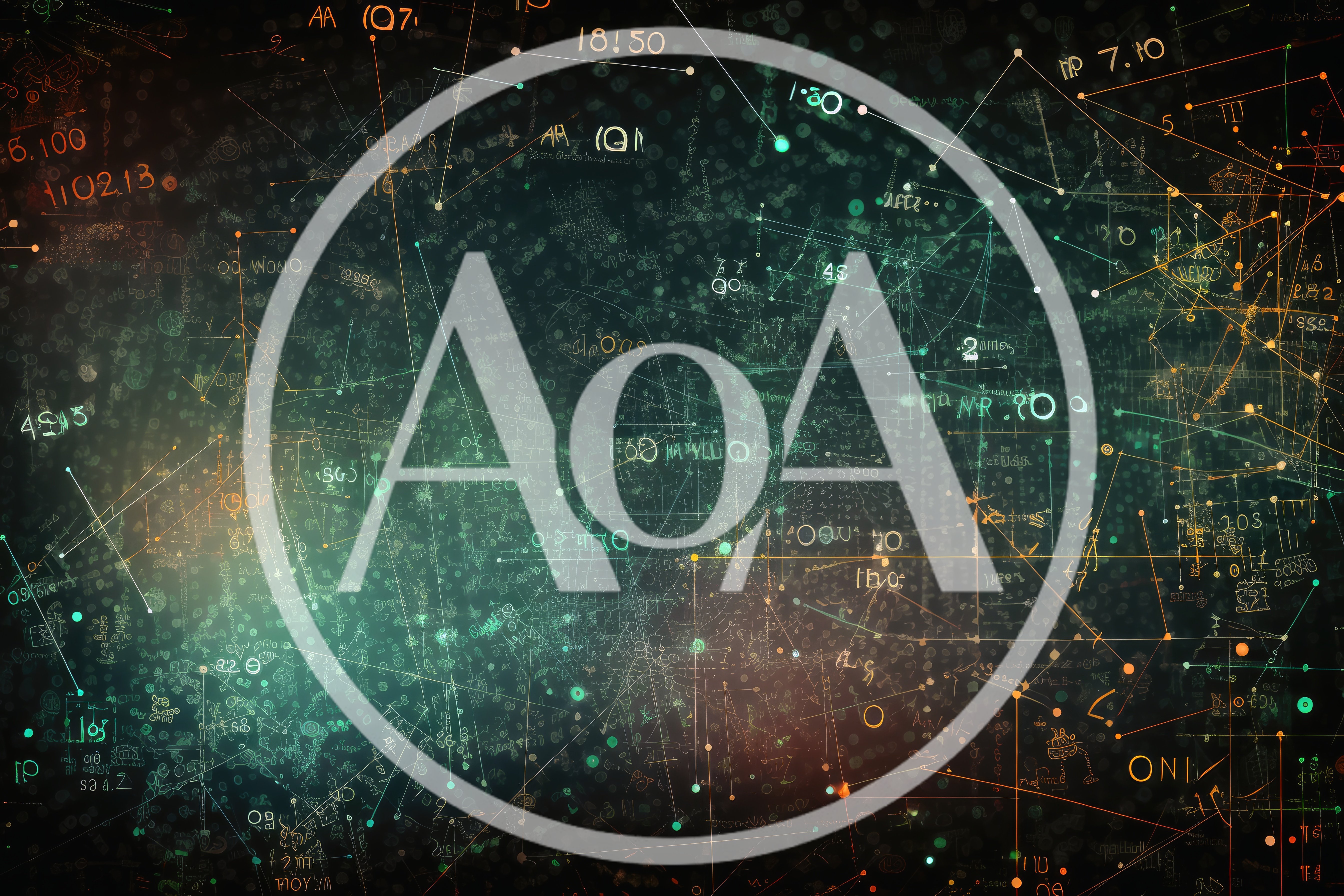 Abstract Digital Network With Mathematical Formulas And Data