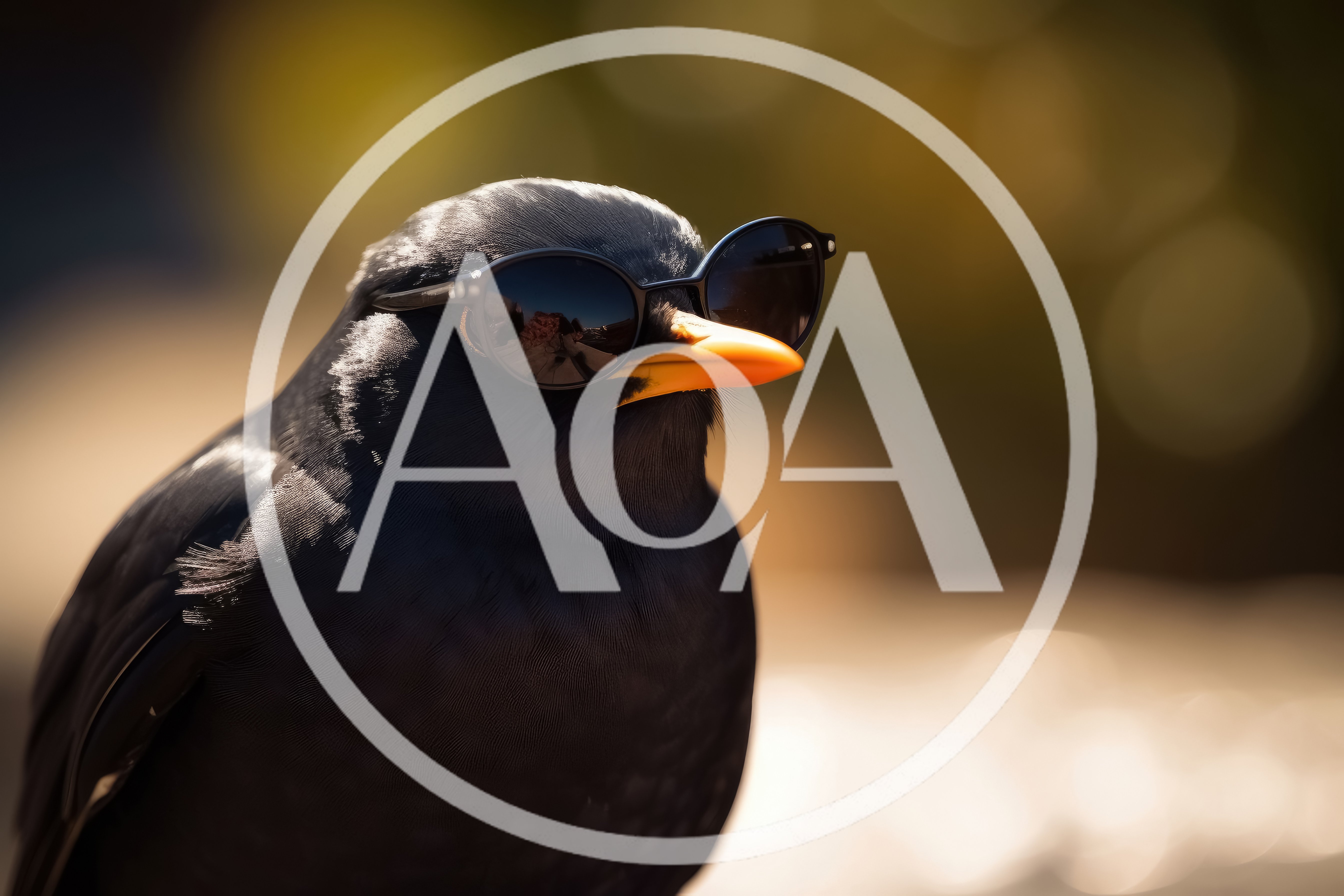 Cool Black Bird Wearing Sunglasses