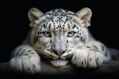 Close Up Portrait Of A Snow Leopard Cub
