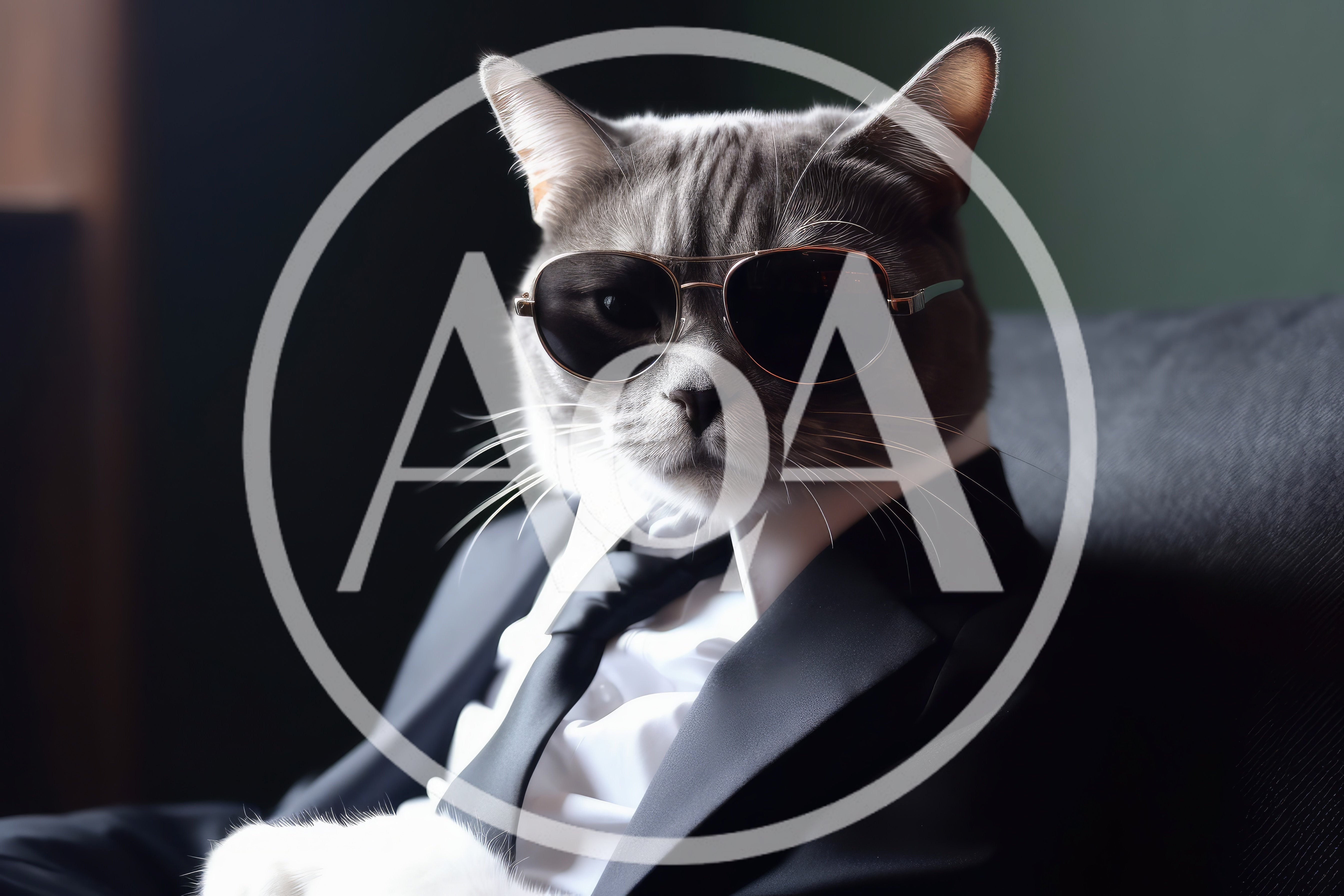 Cool Cat Wearing Sunglasses And A Formal Suit