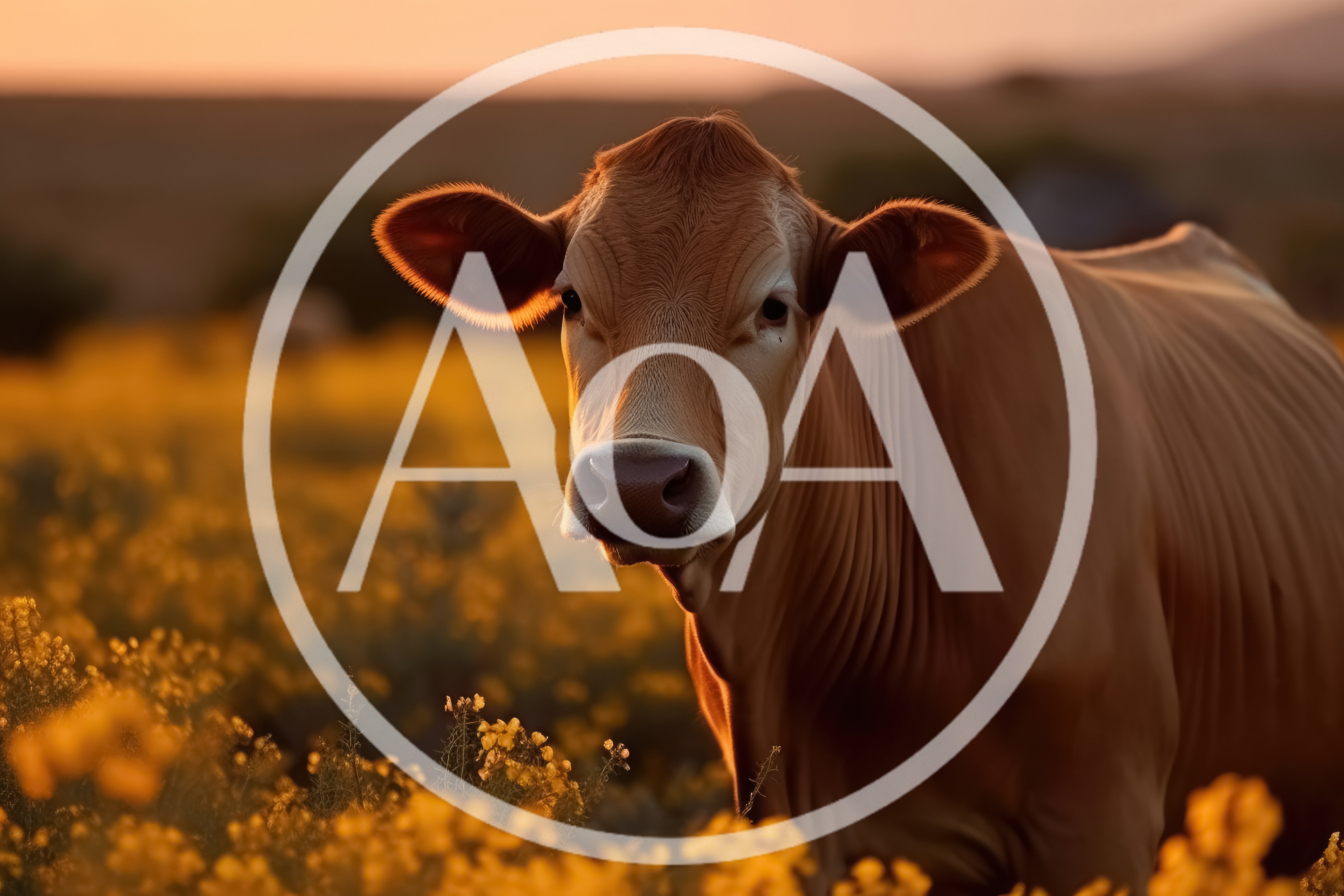 Brown Cow Standing In A Golden Field