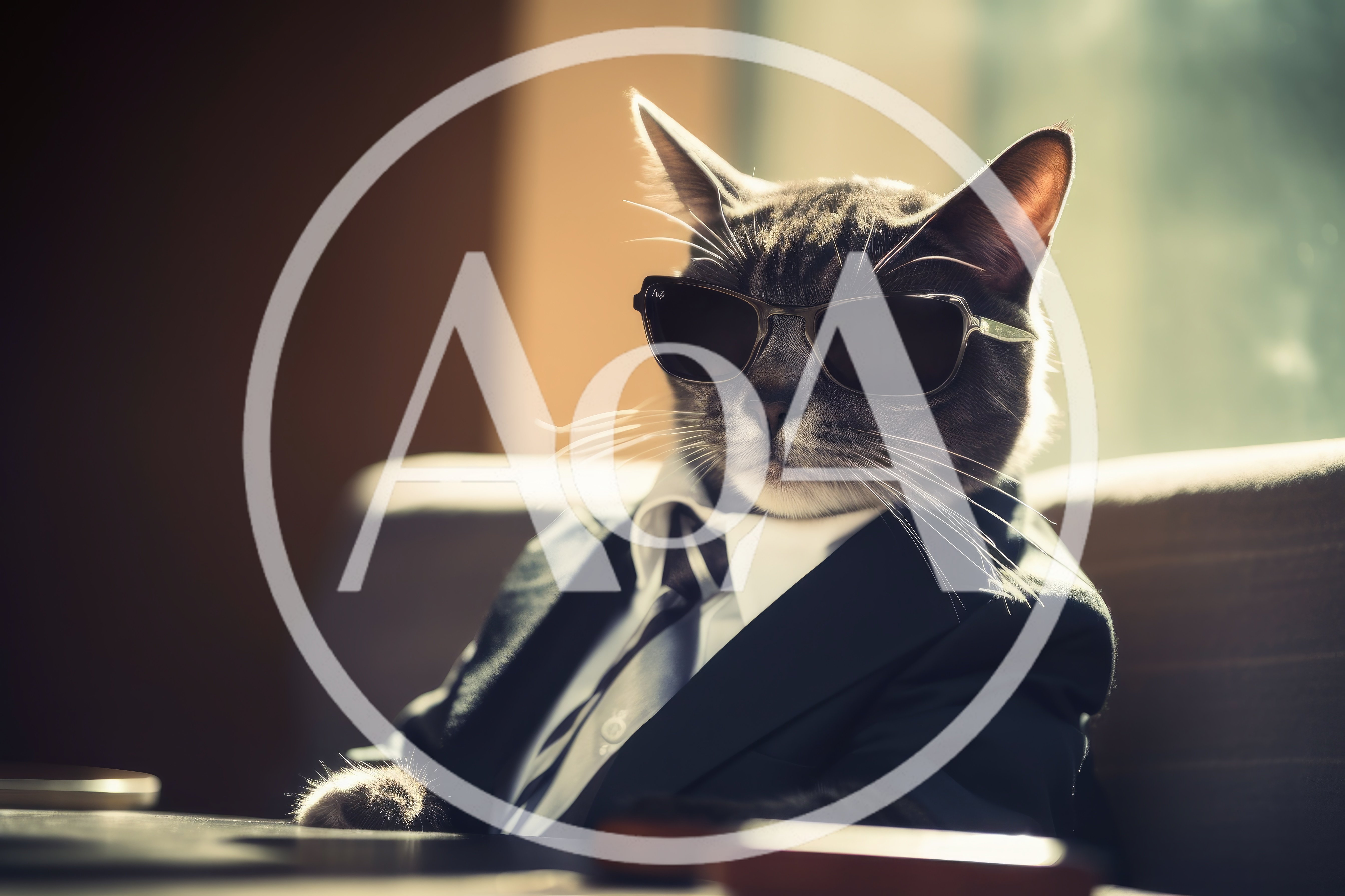 Cool Cat Wearing A Suit And Sunglasses