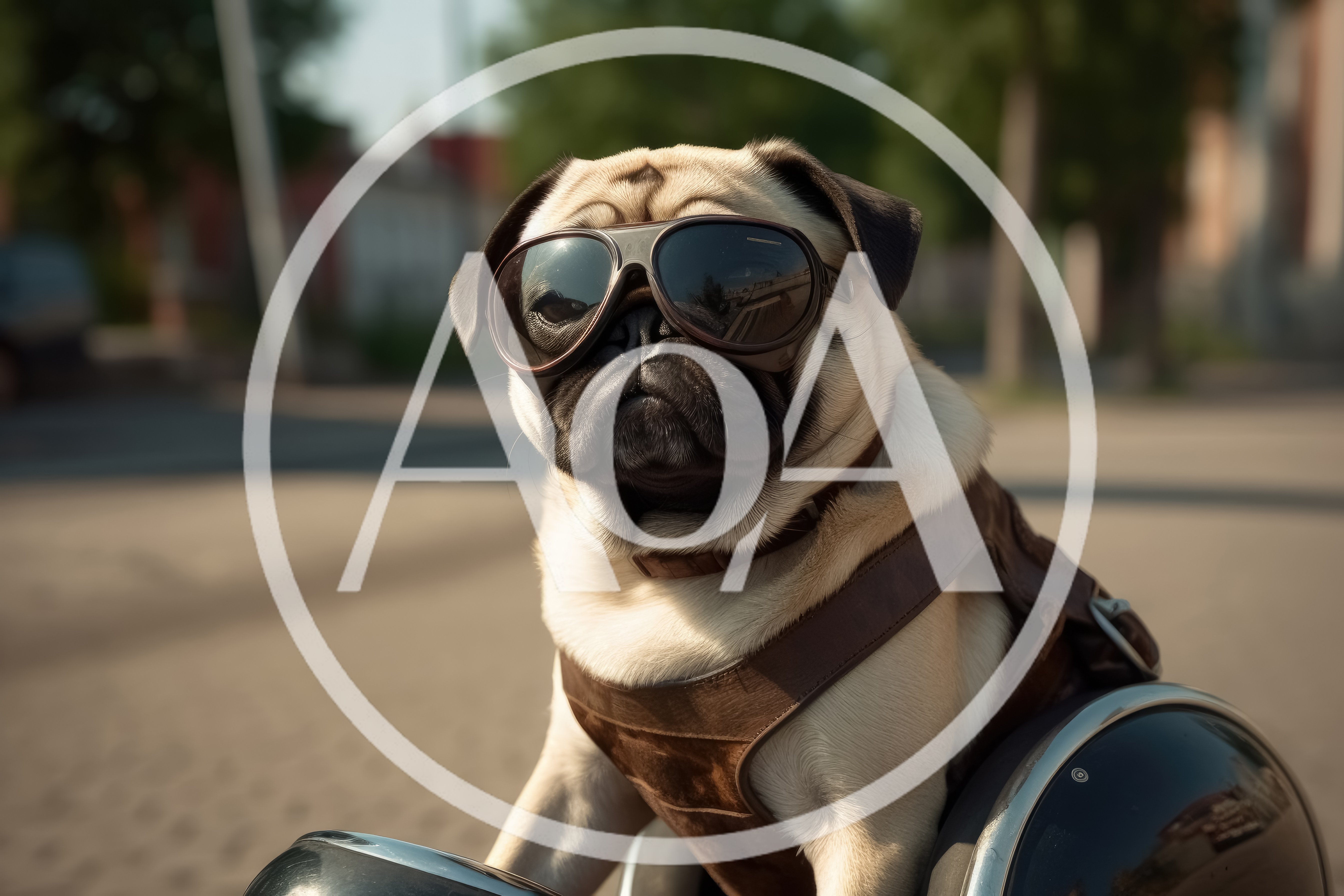 Cool Pug Wearing Aviator Goggles And Leather Vest