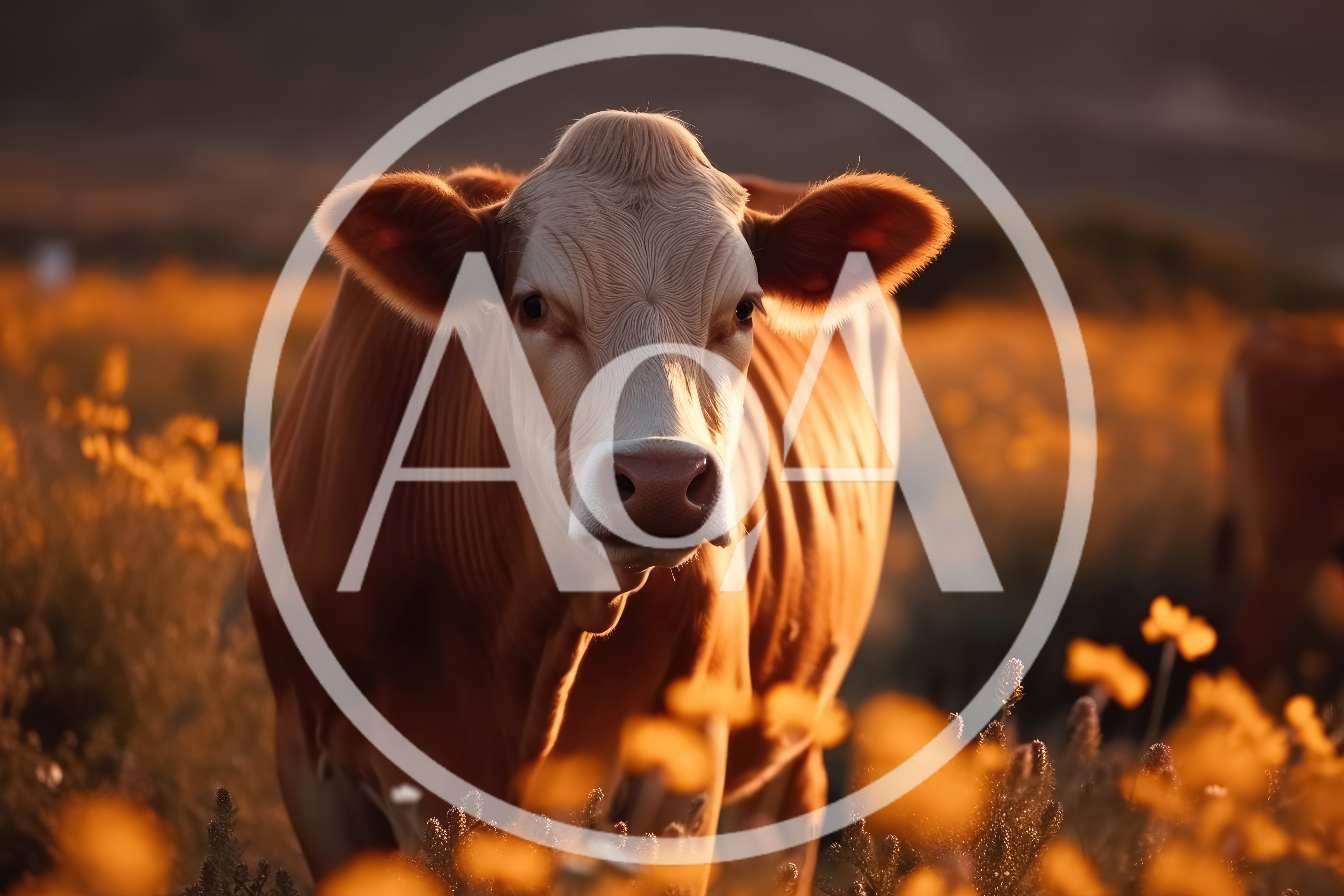 Brown Cow Standing In A Field Of Wildflowers