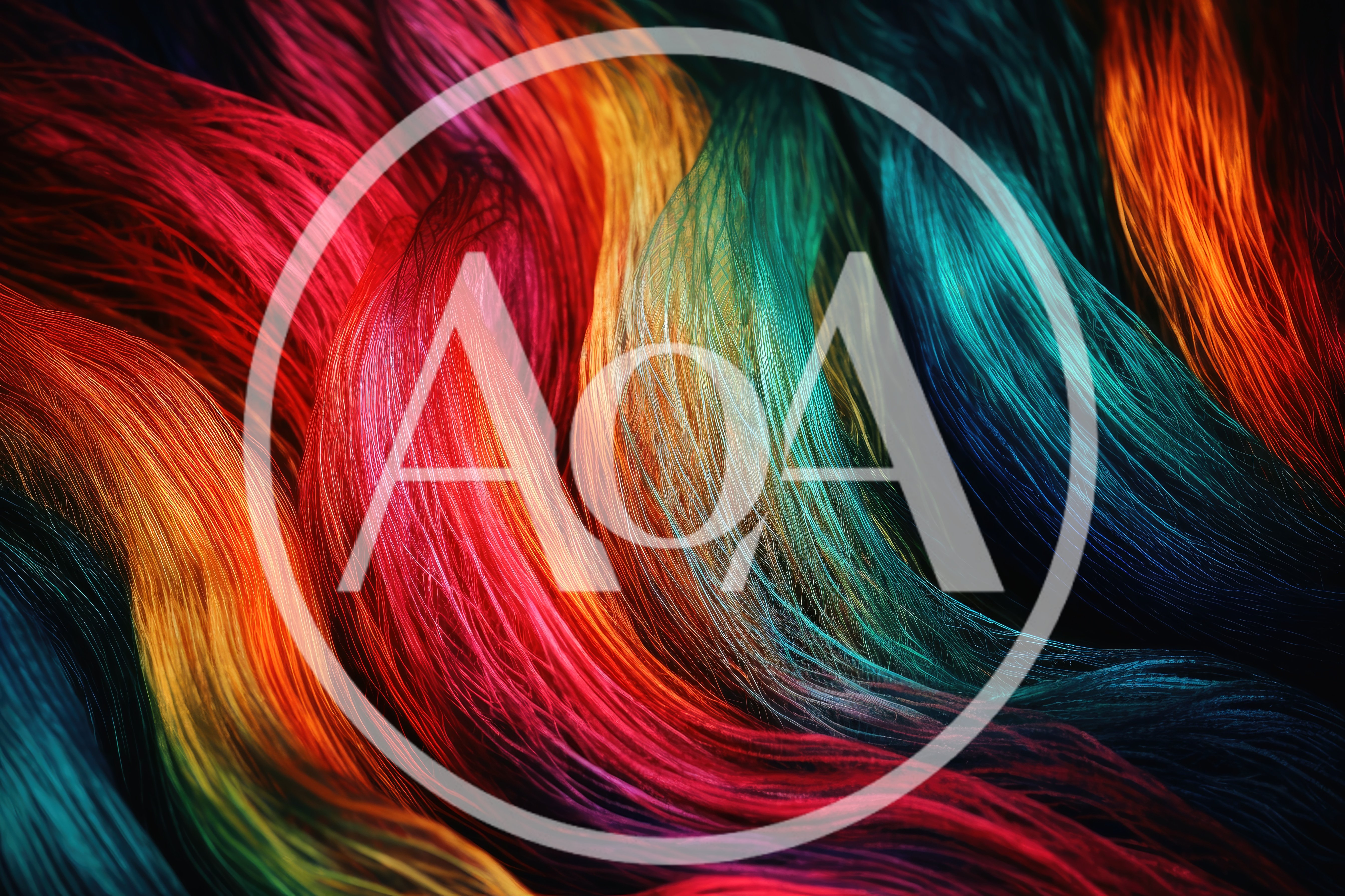 Abstract Background Of Vibrant Multicolored Flowing Hair Strands