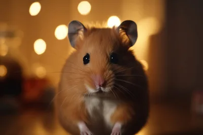 Close Up Portrait Of A Cute Syrian Hamster