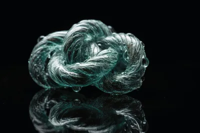 Macro Shot of Wet Twisted Rope Knot