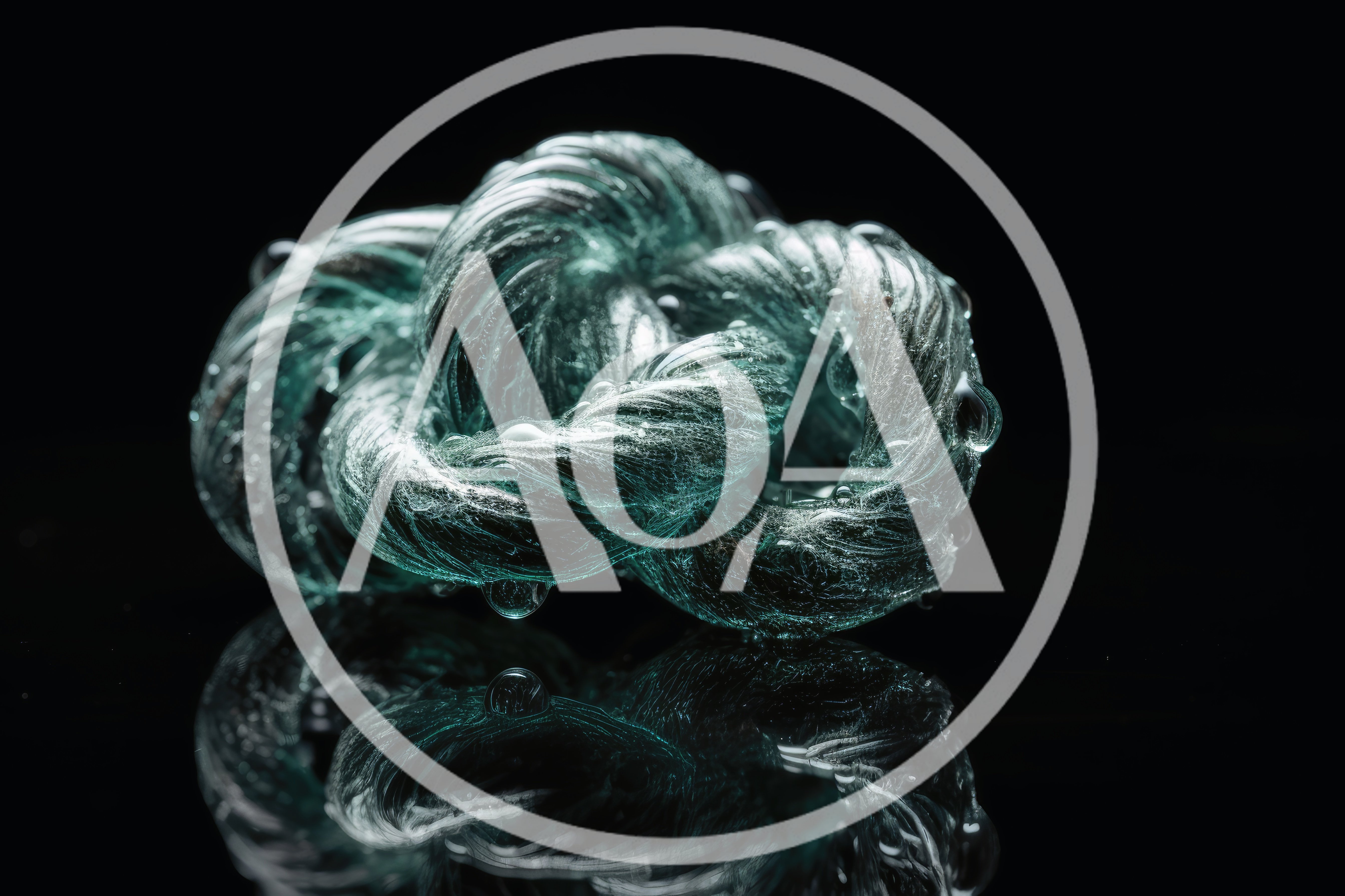 Macro Shot of Wet Twisted Rope Knot