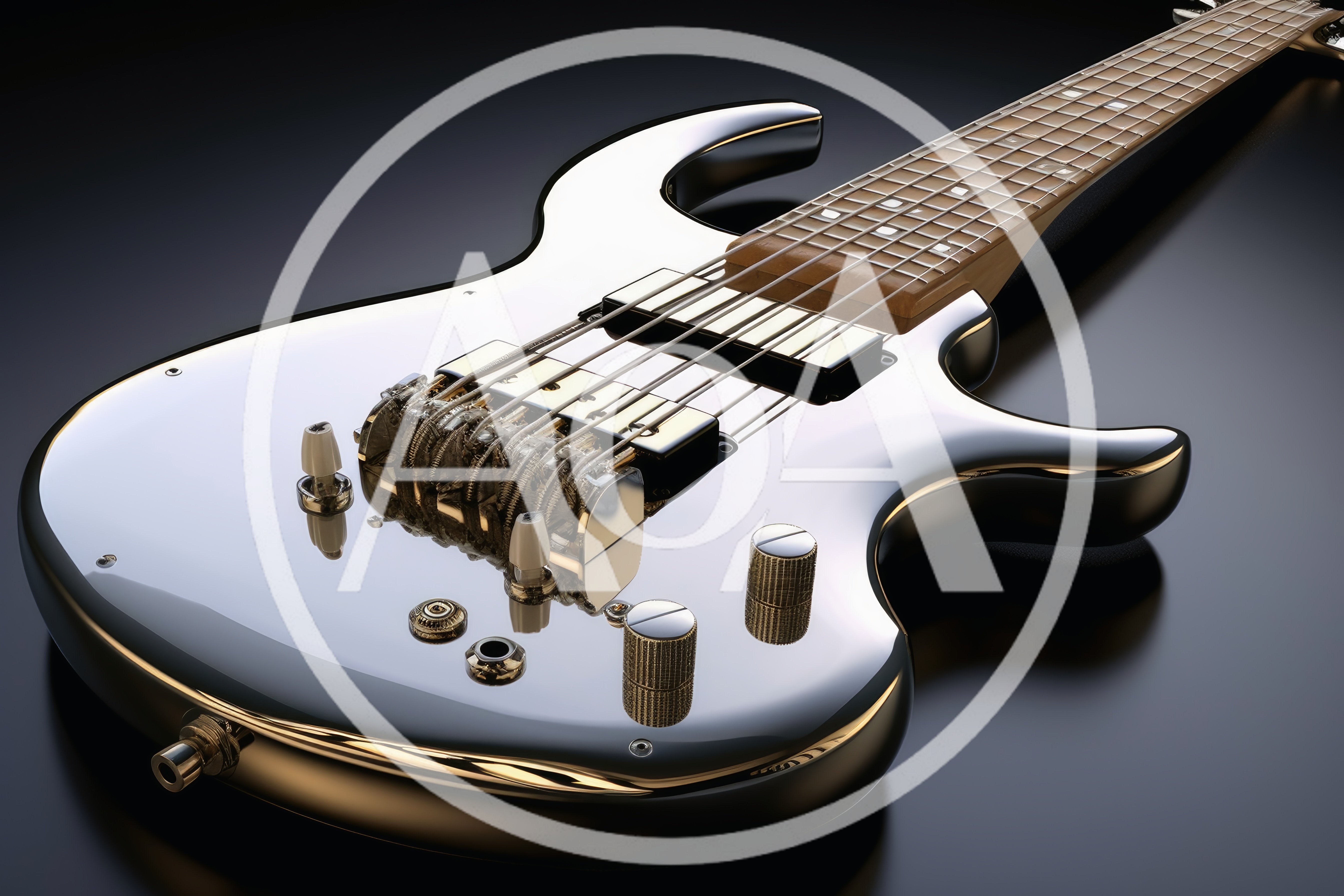 Chrome Electric Guitar Body With Metallic Finish