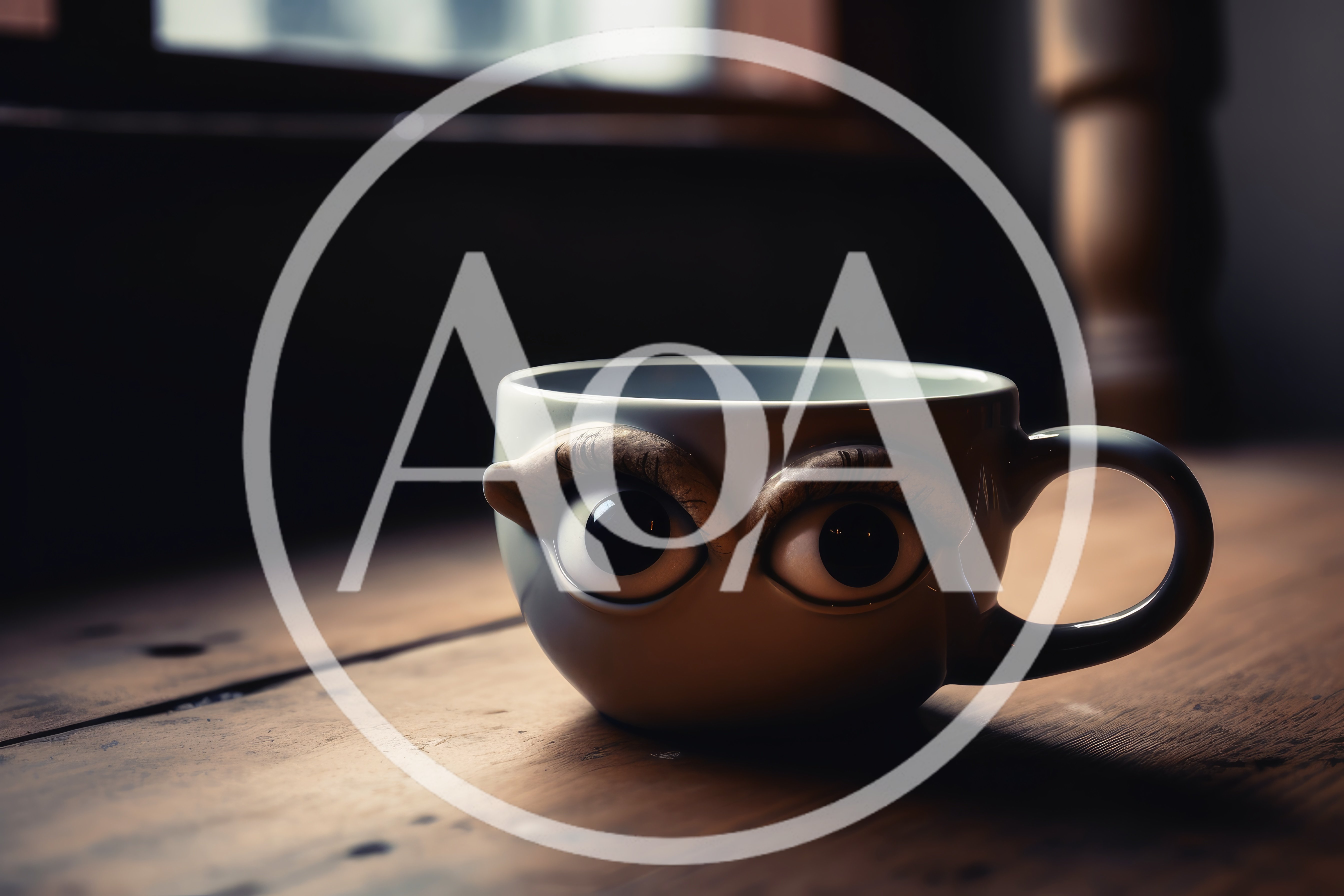 Surreal Ceramic Coffee Mug With Human Eyes