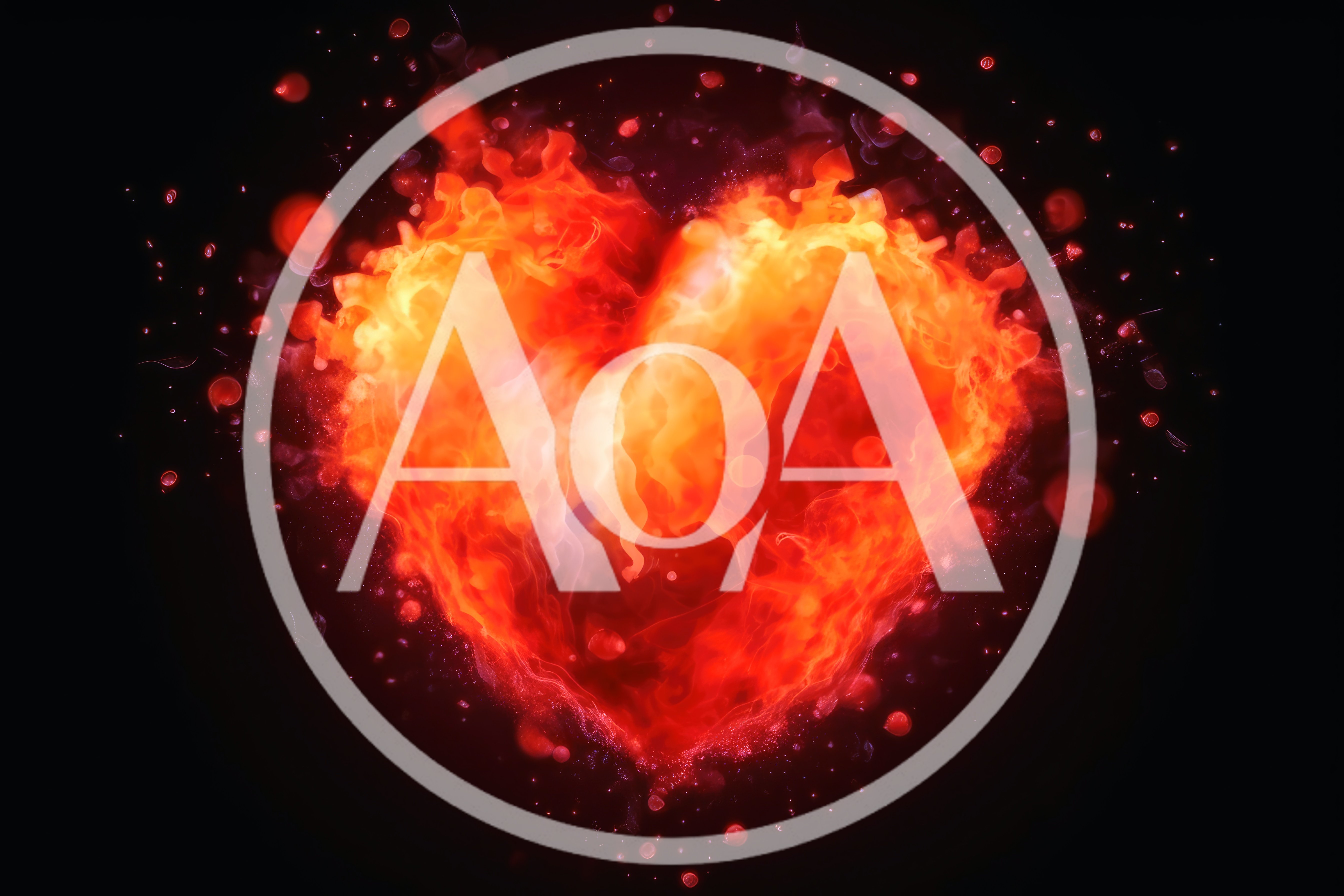 Fiery Heart Shape Made Of Burning Flames