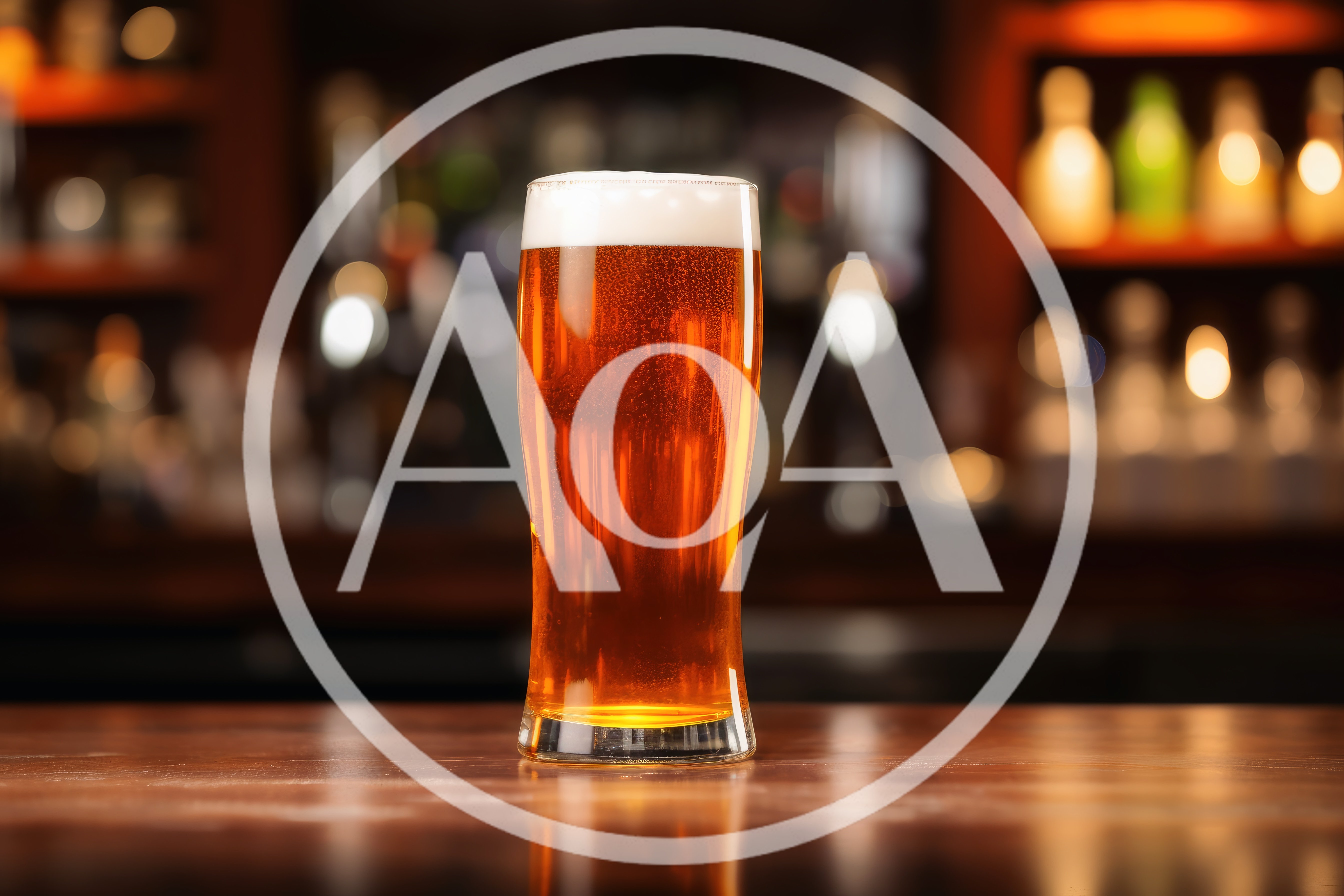 Pint Of Golden Beer On A Pub Bar Counter