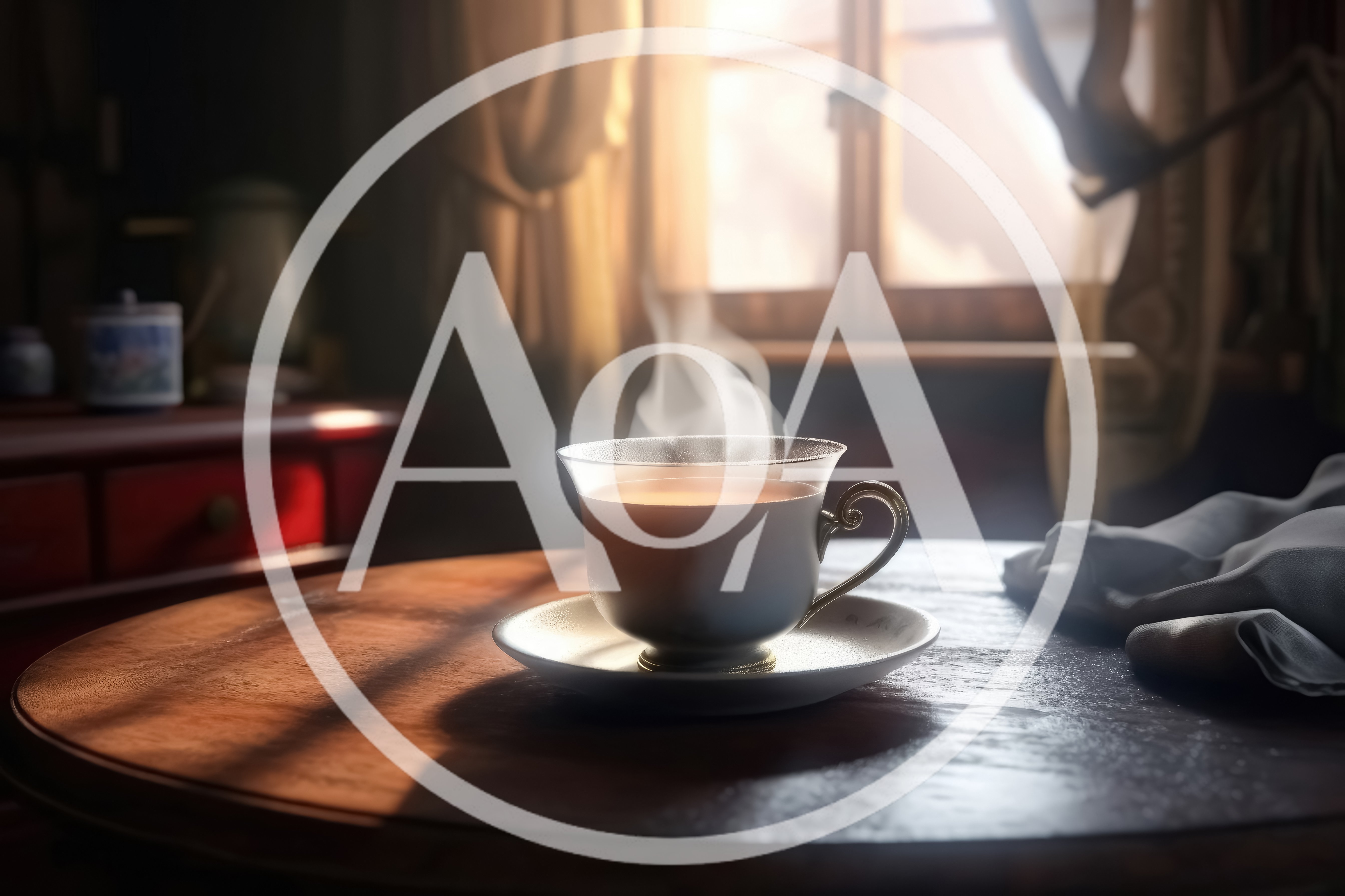 Steaming Cup Of Tea On A Wooden Table