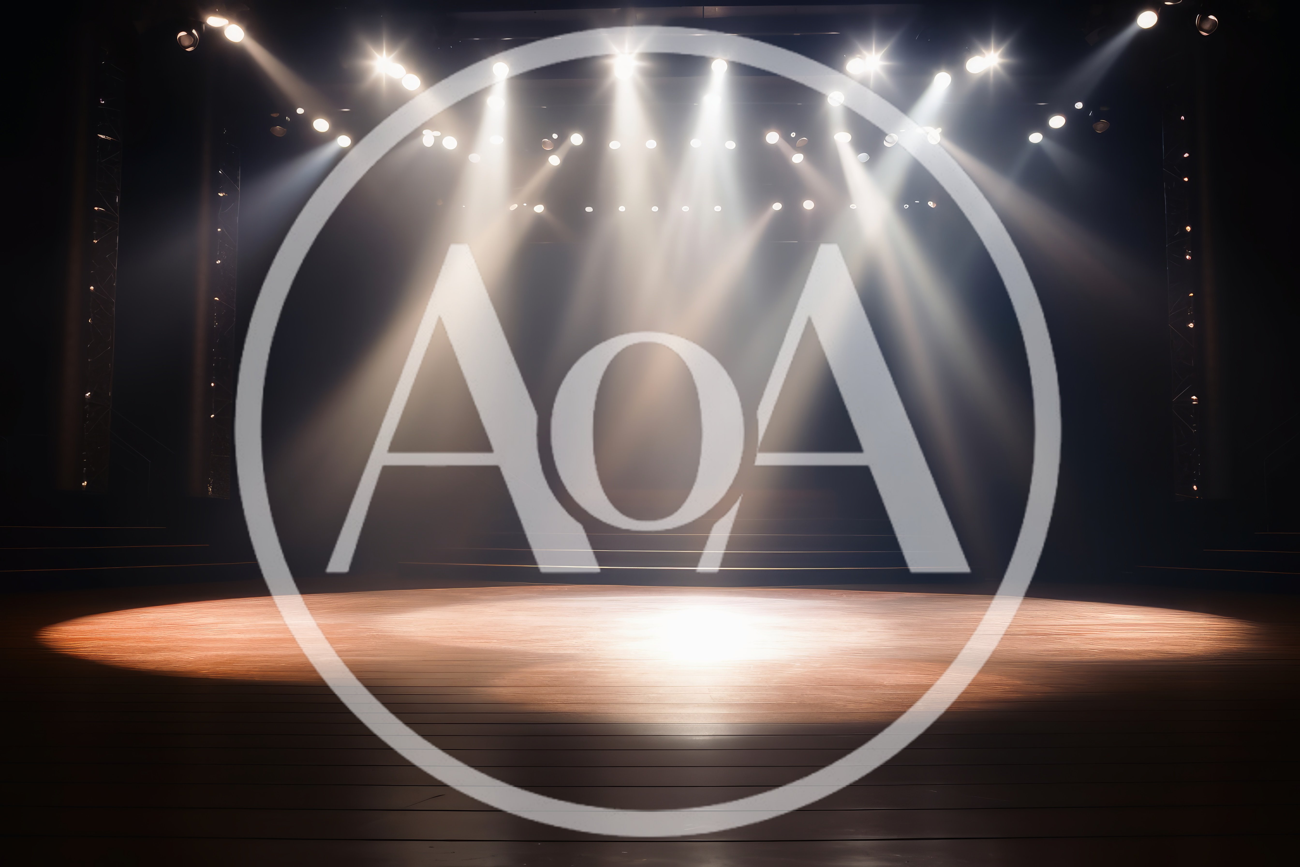 Empty Stage With Dramatic Spotlight Beams