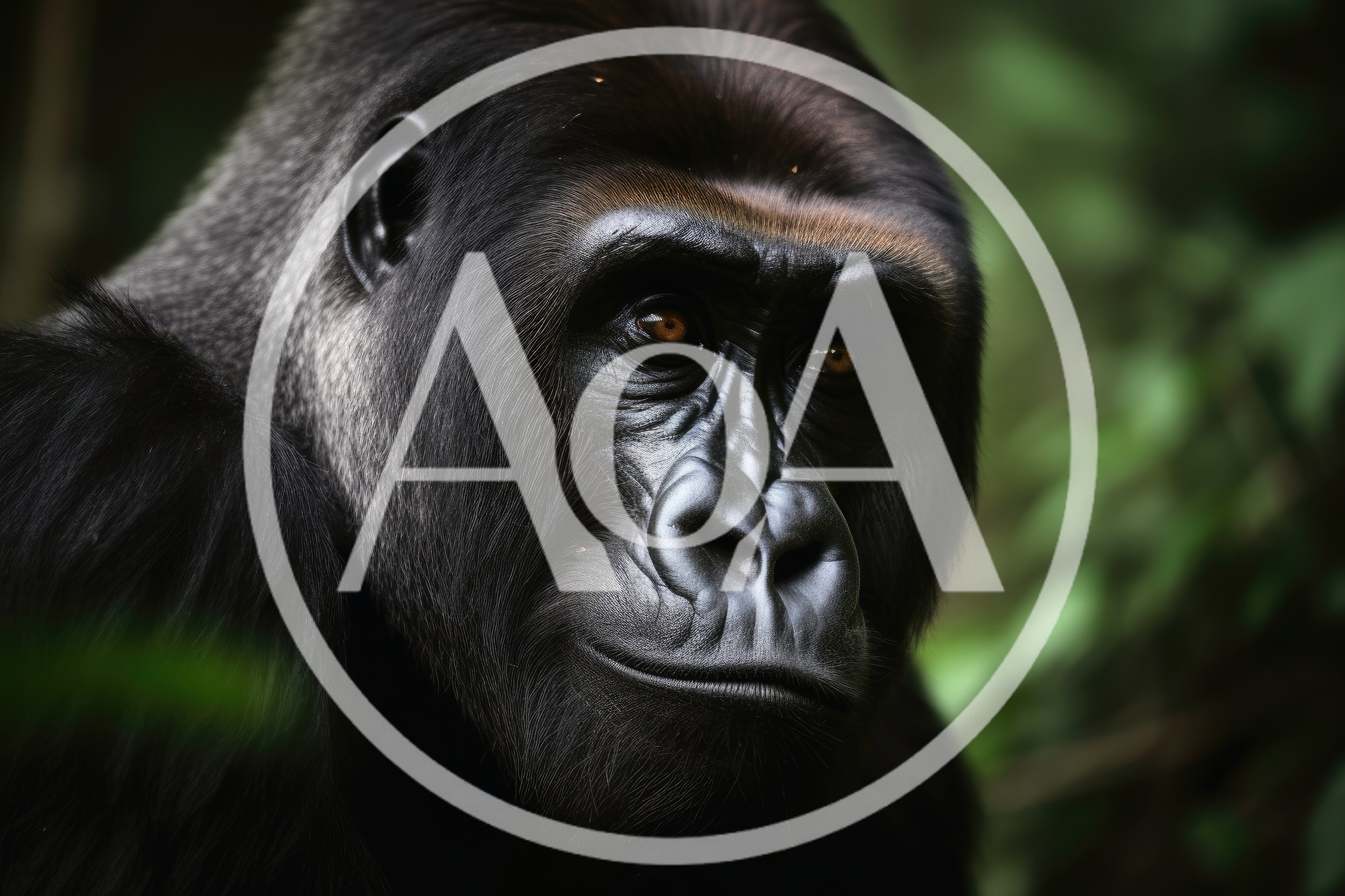 Close Up Portrait Of A Silverback Gorilla