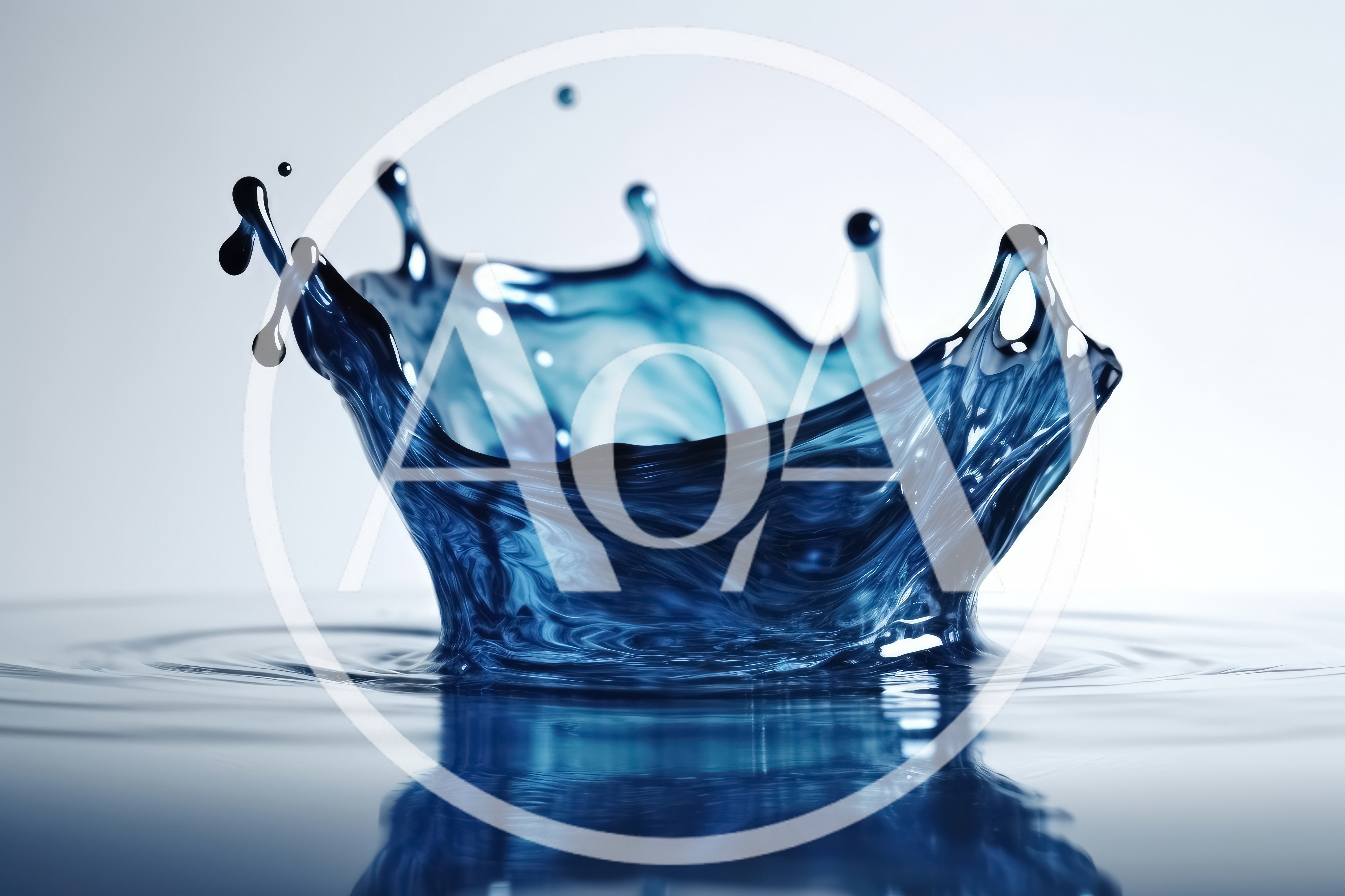 Blue Liquid Crown Splash On Reflective Surface