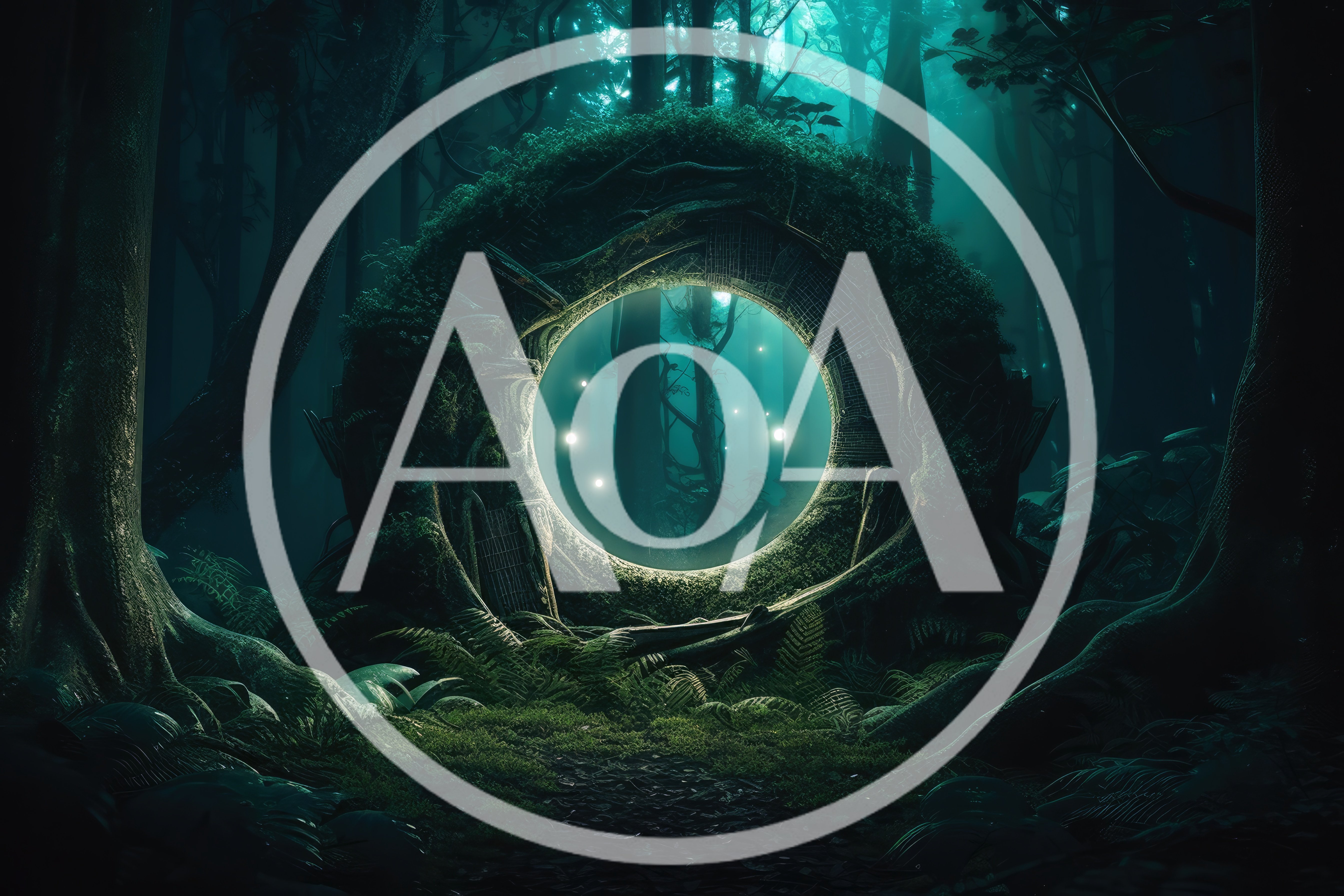 Mystical Glowing Portal In An Enchanted Forest