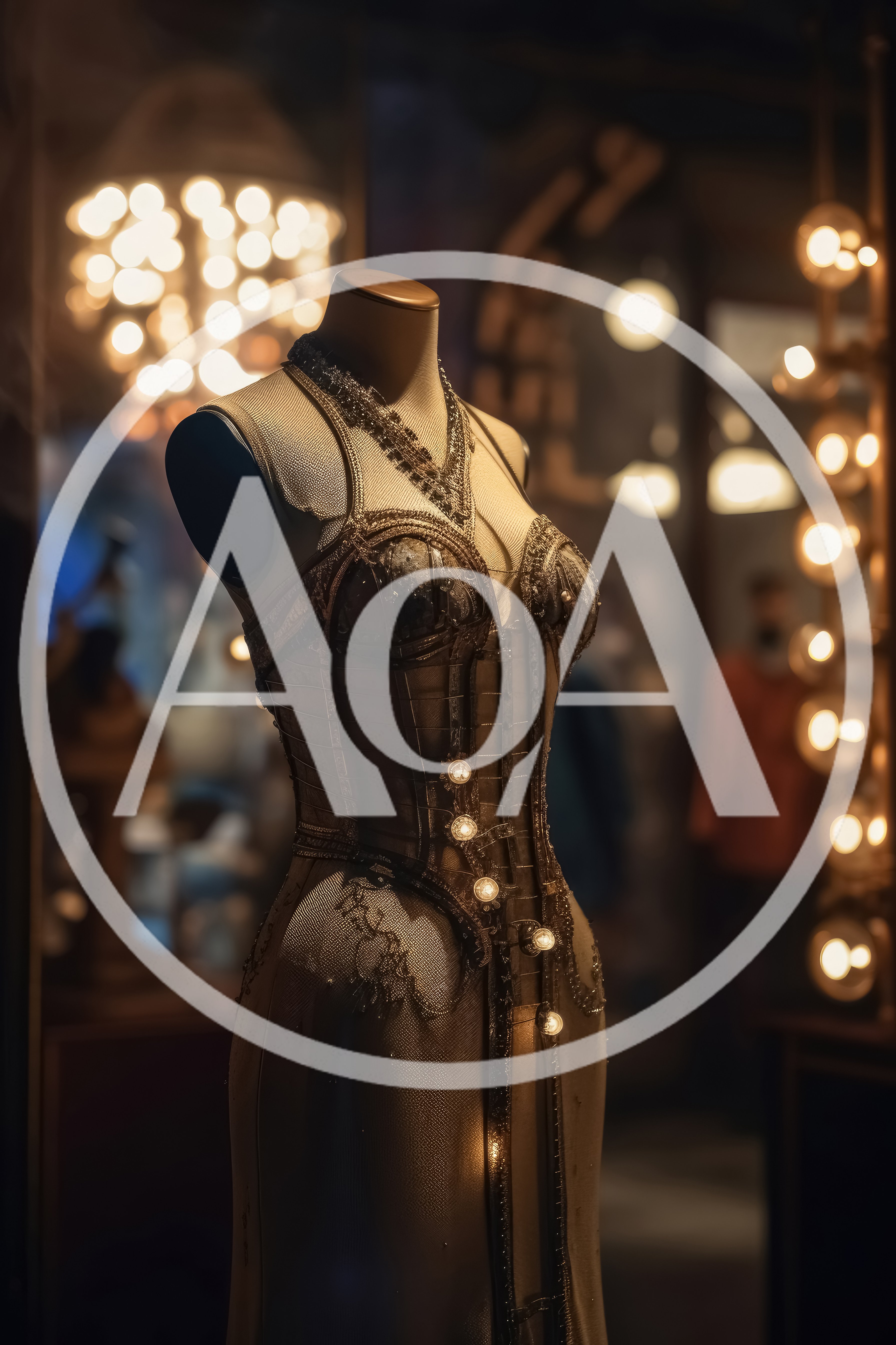 Ornate Steampunk Corset Dress On A Mannequin