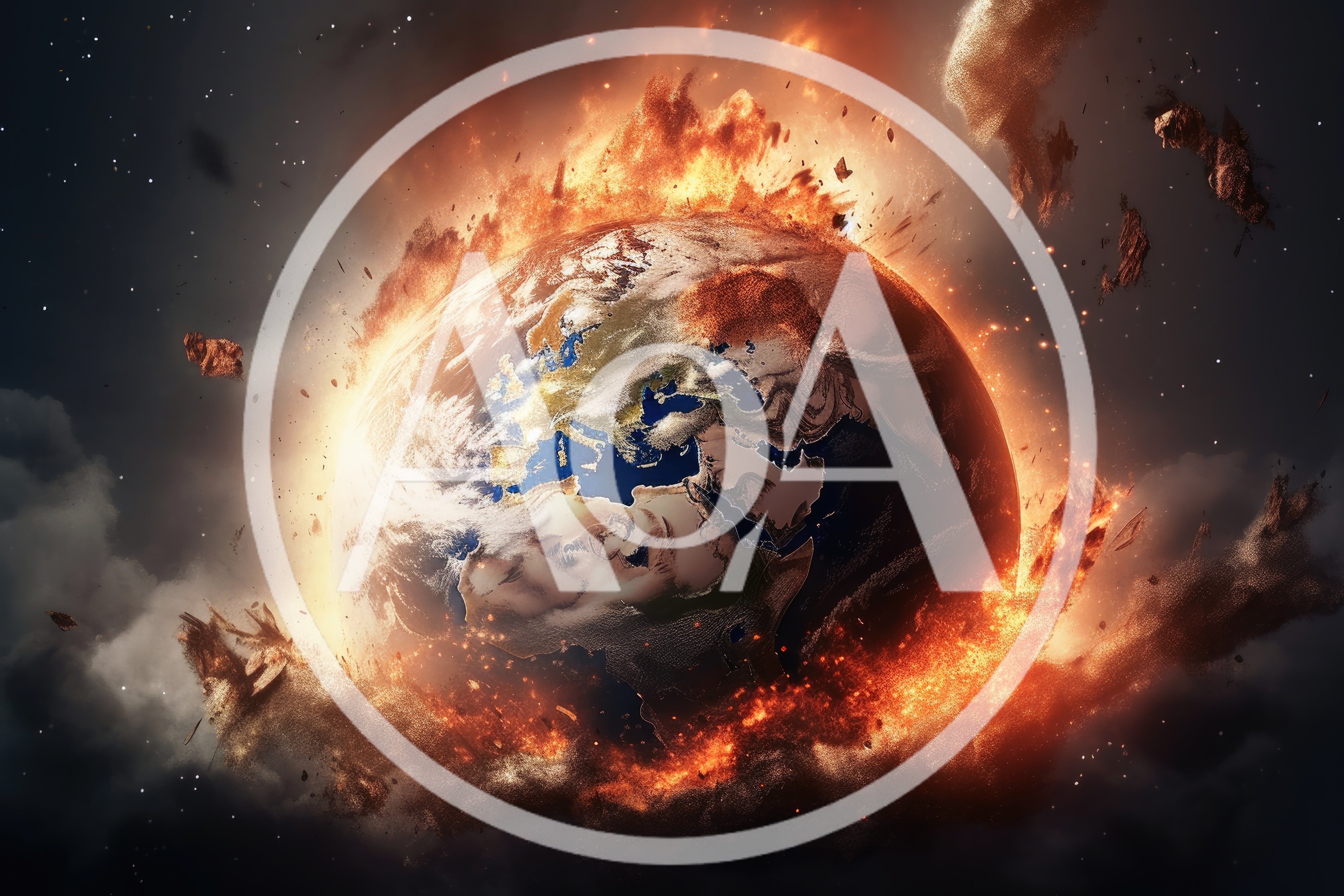 Apocalyptic Earth Burning In Deep Space