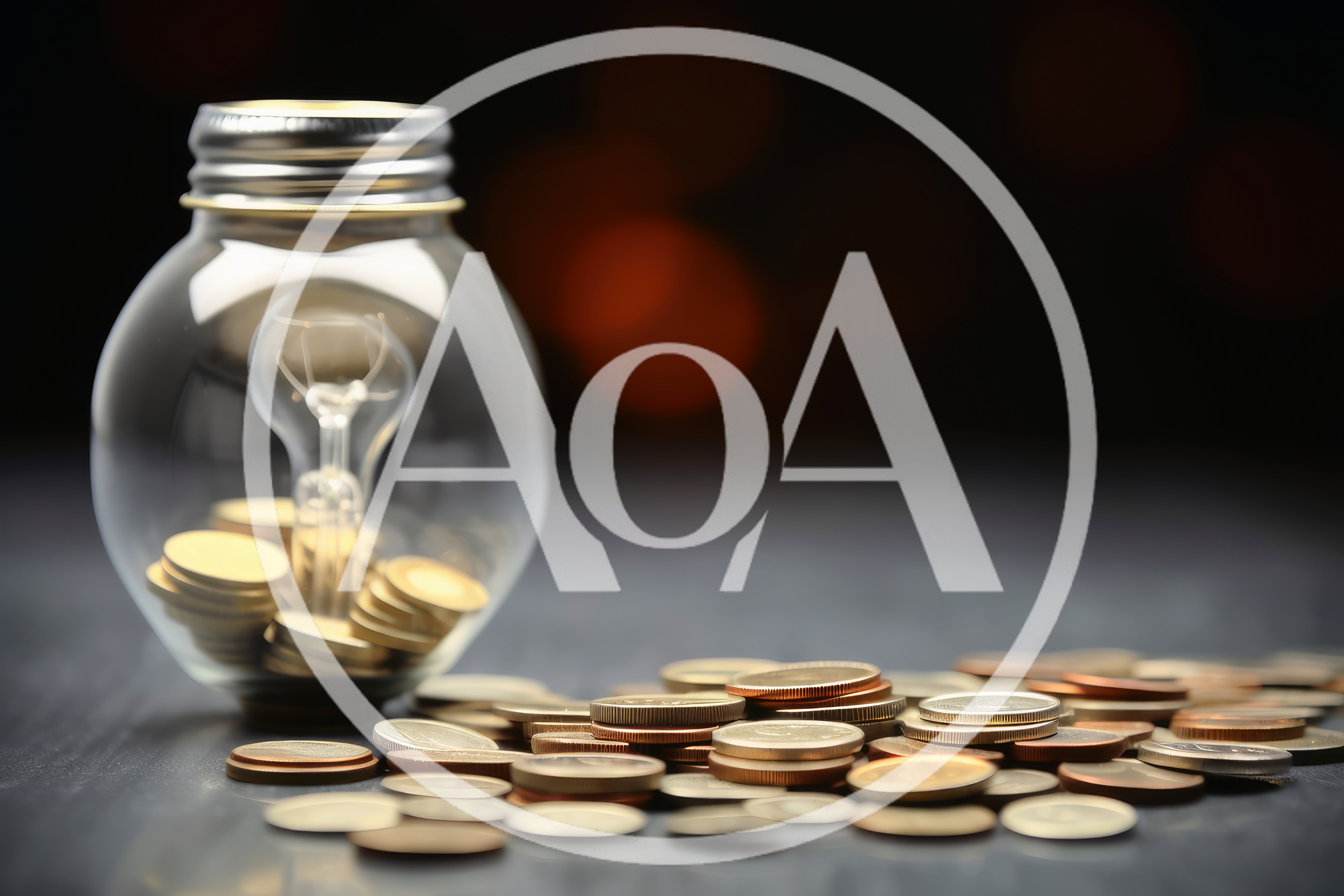 Light Bulb Jar Filled With Gold Coins